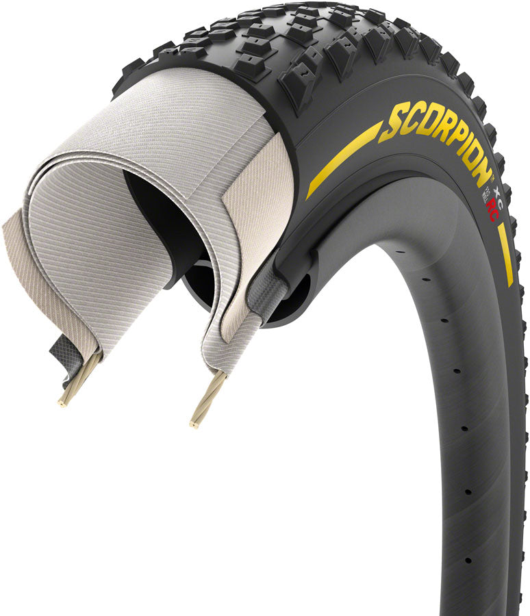 2 Pack Pirelli Scorpion XC RC Tubeless Folding MTB Tires 29x2.4 - Yellow Label 4022200 for Mountain Biking, Trail Riding & Off-Road Cycling
