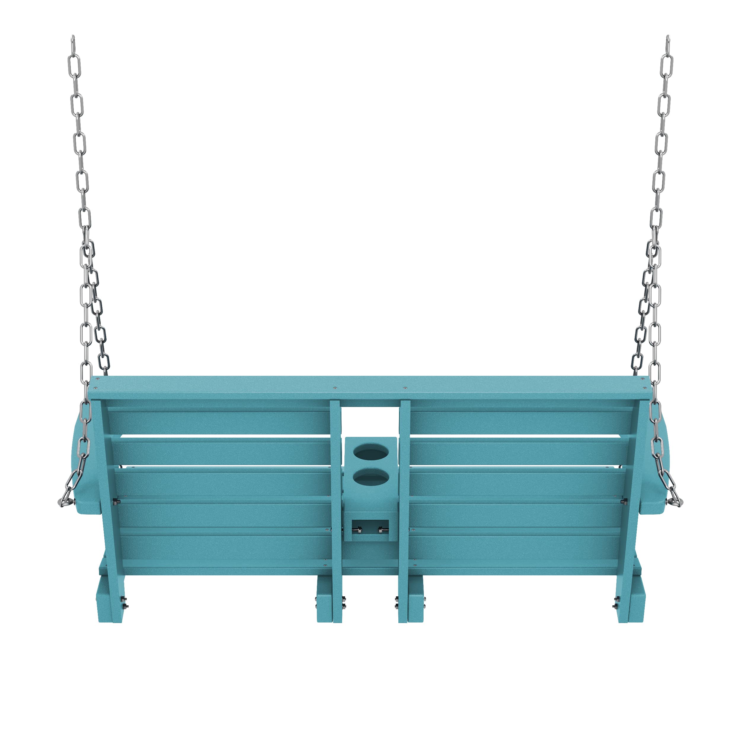 KINGYES 2-Person Outdoor Hanging Porch Swing Chair with Cup Holders - 660LBS Weight Capacity, Waterproof Patio Swing Bench for Garden, Backyard & Courtyard - Perfect for Relaxing, Reading & Enjoying Nature (Aruba Blue)