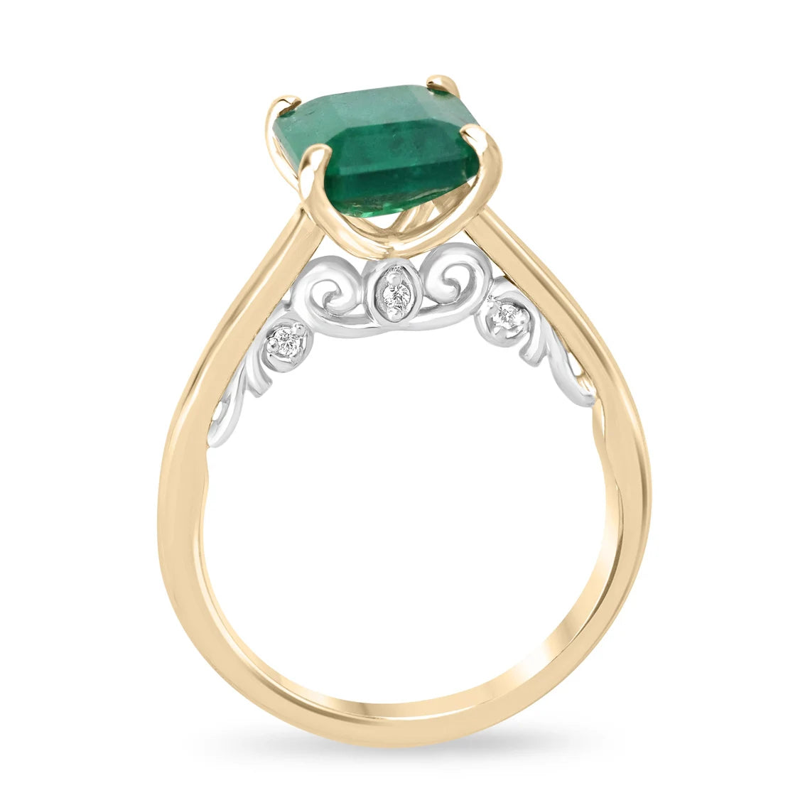 3.19tcw Emerald Cut Lush Green Diamond Engagement Ring with Brilliant Accents - Perfect for Proposals, Anniversaries & Special Occasions