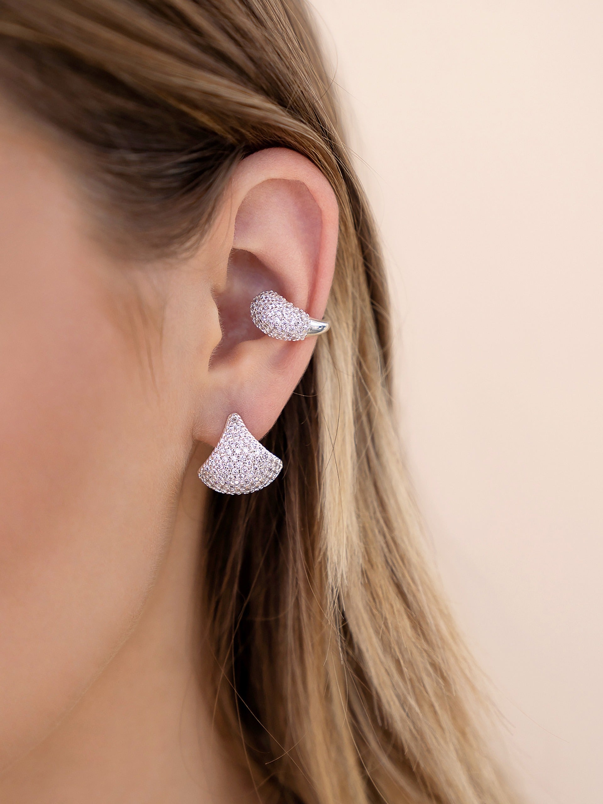 Pavé Encrusted Huggie Hoop Earrings for Women - 14K Gold Plated Cubic Zirconia Huggie Hoops - Perfect for Everyday Wear, Parties & Special Occasions