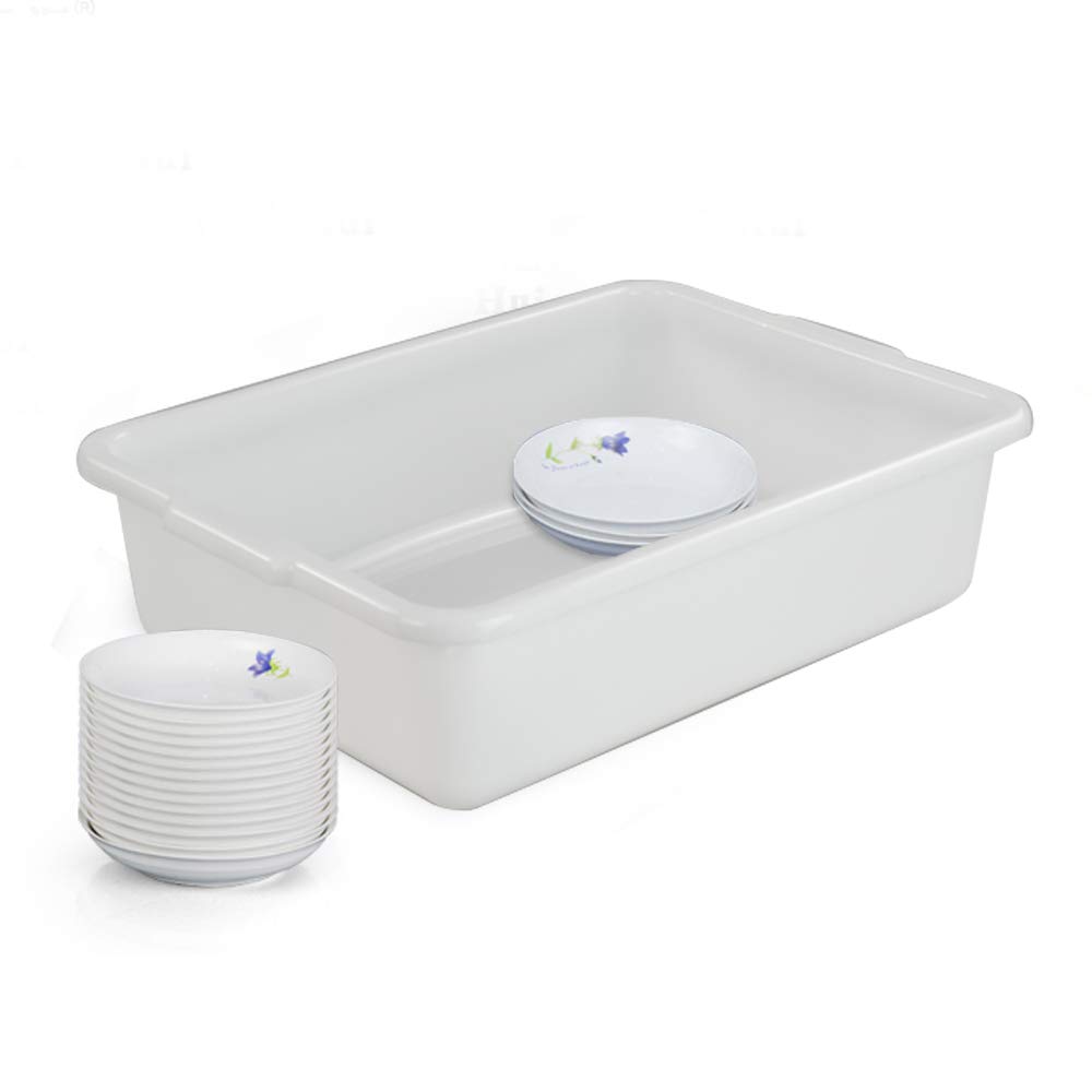 Teyyvn Plastic Bus/Utility Box Set of 4 - Heavy Duty Commercial Wash Basin Tote for Cleaning, Storage & Organization - Perfect for Restaurants, Schools & Janitorial Use
