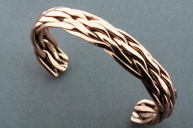 Copper Flat Knot Cuff Bracelet - Handmade Boho Jewelry for Women - Perfect for Casual Wear, Parties & Gifts