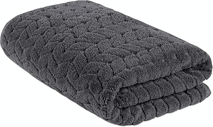 BAGNO MILANO Luxury Turkish Bath Towels Set - Soft Plush Jacquard, Quick Dry, Super Absorbent - Charcoal Bath Sheet for Spa, Hotel & Home Use