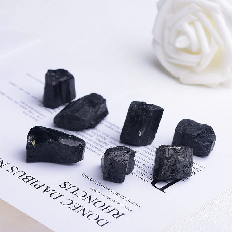 Natural Black Tourmaline Raw Stone - 50g Uncut Tourmaline Crystal Specimen for Healing, Collection & Jewelry Making | Mineral Ore, Irregular Shaped Gemstone for Meditation, Energy Work & Home Decor