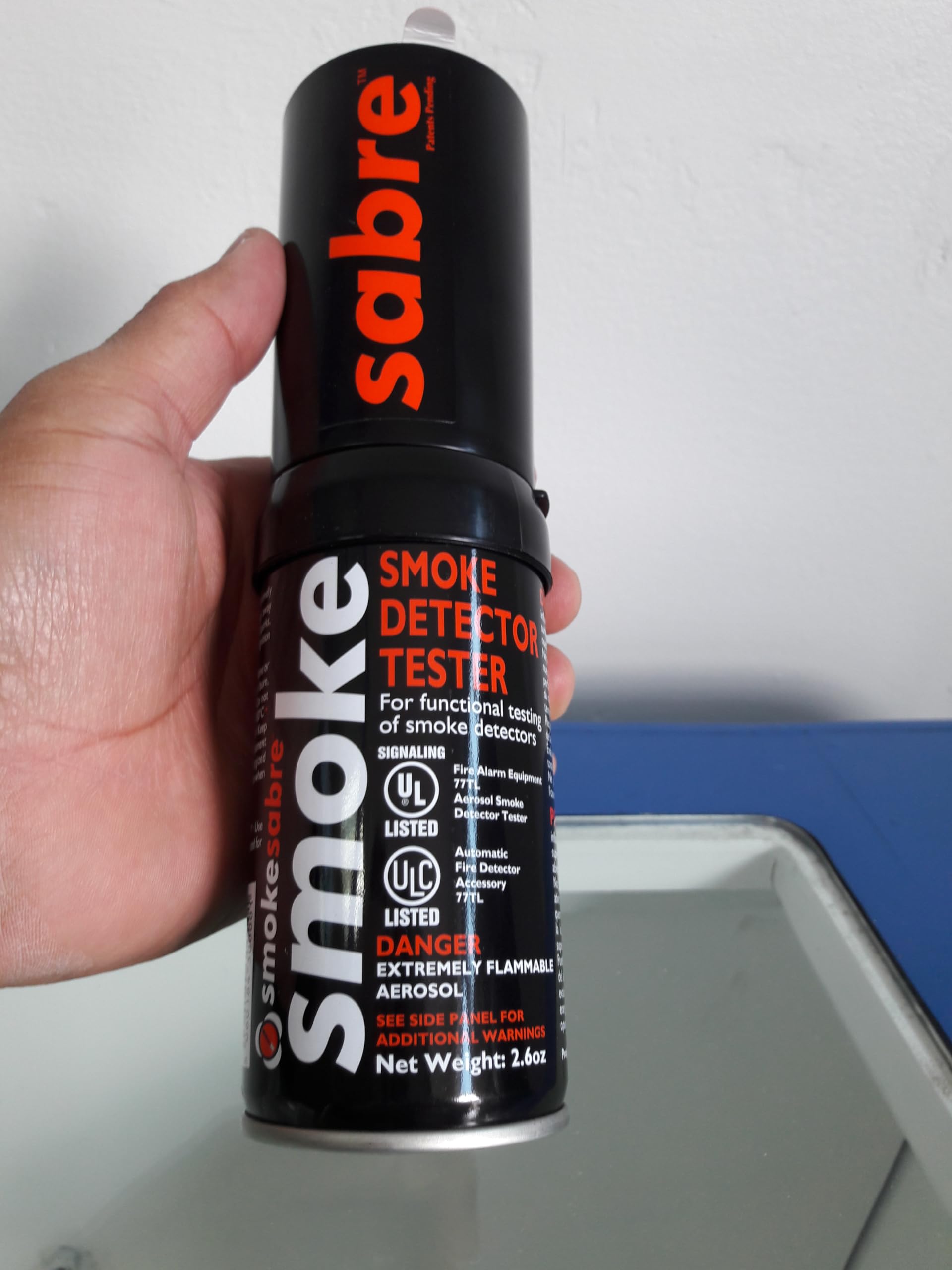 Sabre Smoke Detector Tester Aerosol (3oz) - Ideal for Fire Alarm Testing & Safety Inspections in Homes, Offices & Schools