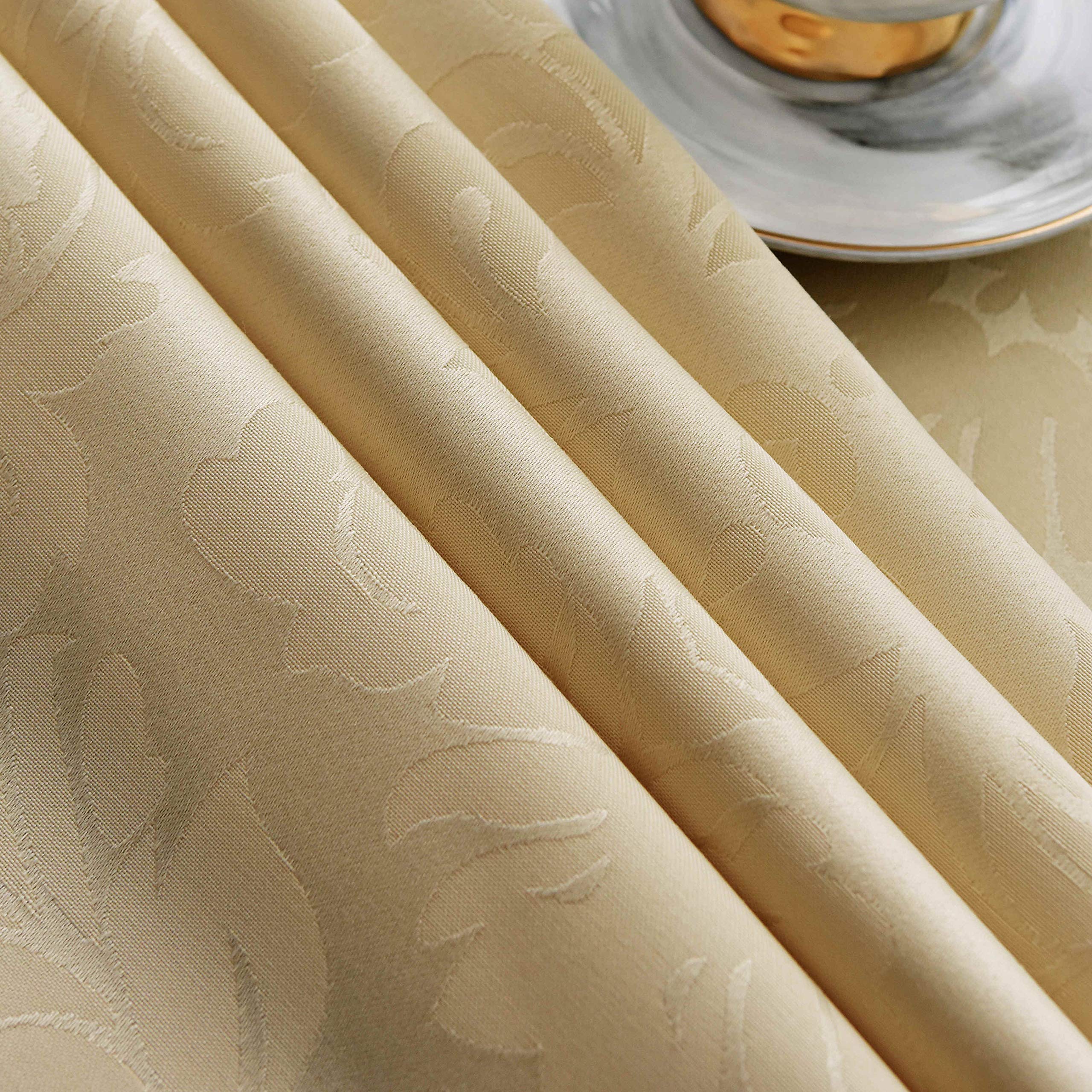 Premium Jacquard Tablecloth - Spillproof & Wrinkle-Free Heavyweight Damask Design Table Cover (60