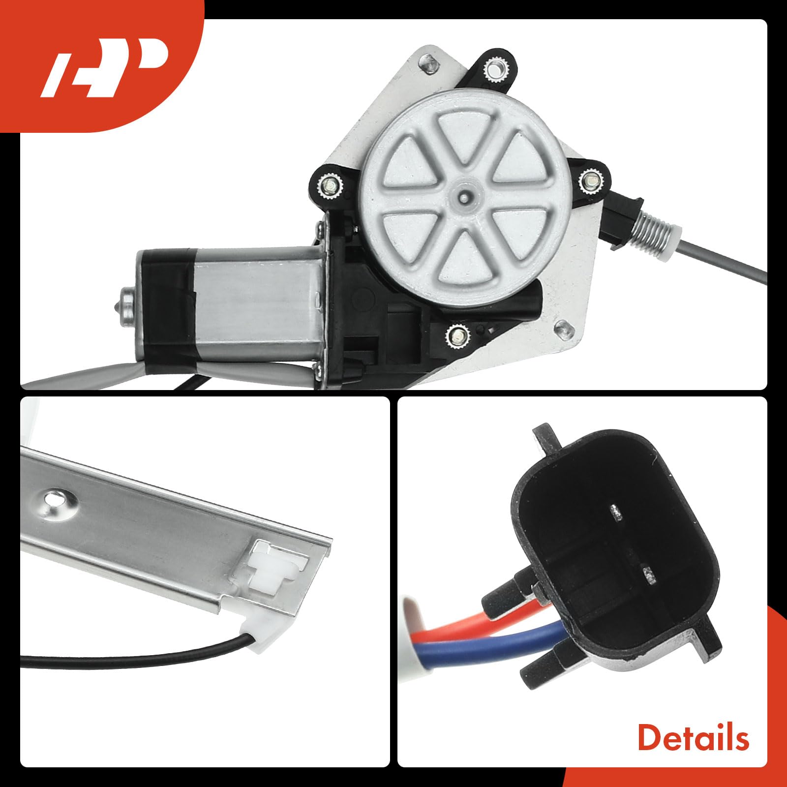 Premium Power Window Regulator with 2-Pin Motor - Compatible with Jeep Wrangler JK 2007-2018 (Rear Passenger Side) | Durable Replacement Part for Smooth Window Operation | Ideal for Off-Roading & Daily Driving