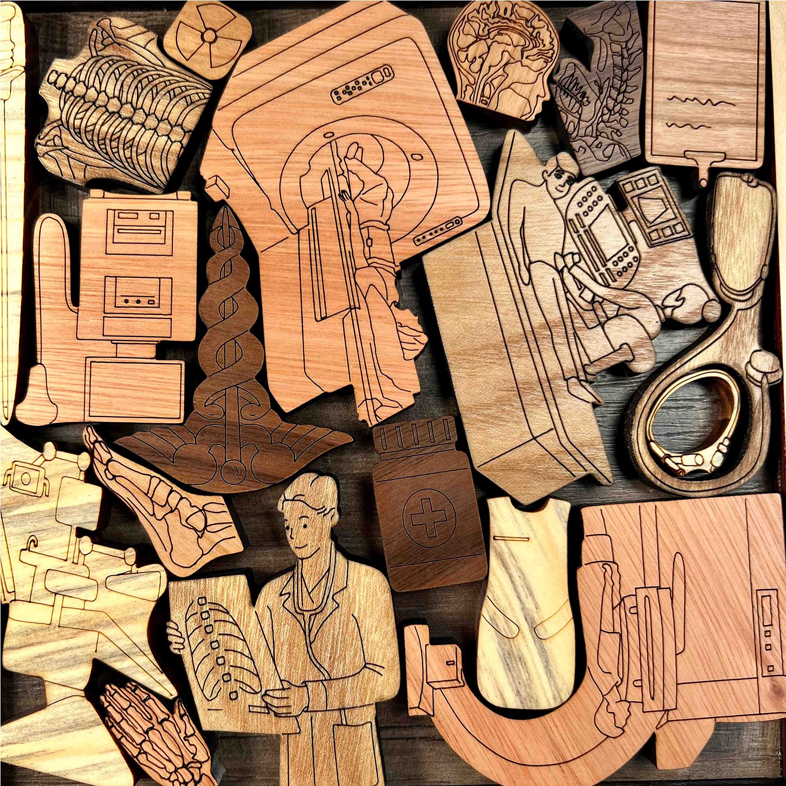Radiologist Puzzle - Wooden Picture Frame Brain Teaser & Educational Game | Perfect for Medical Students, Doctors & Puzzle Lovers