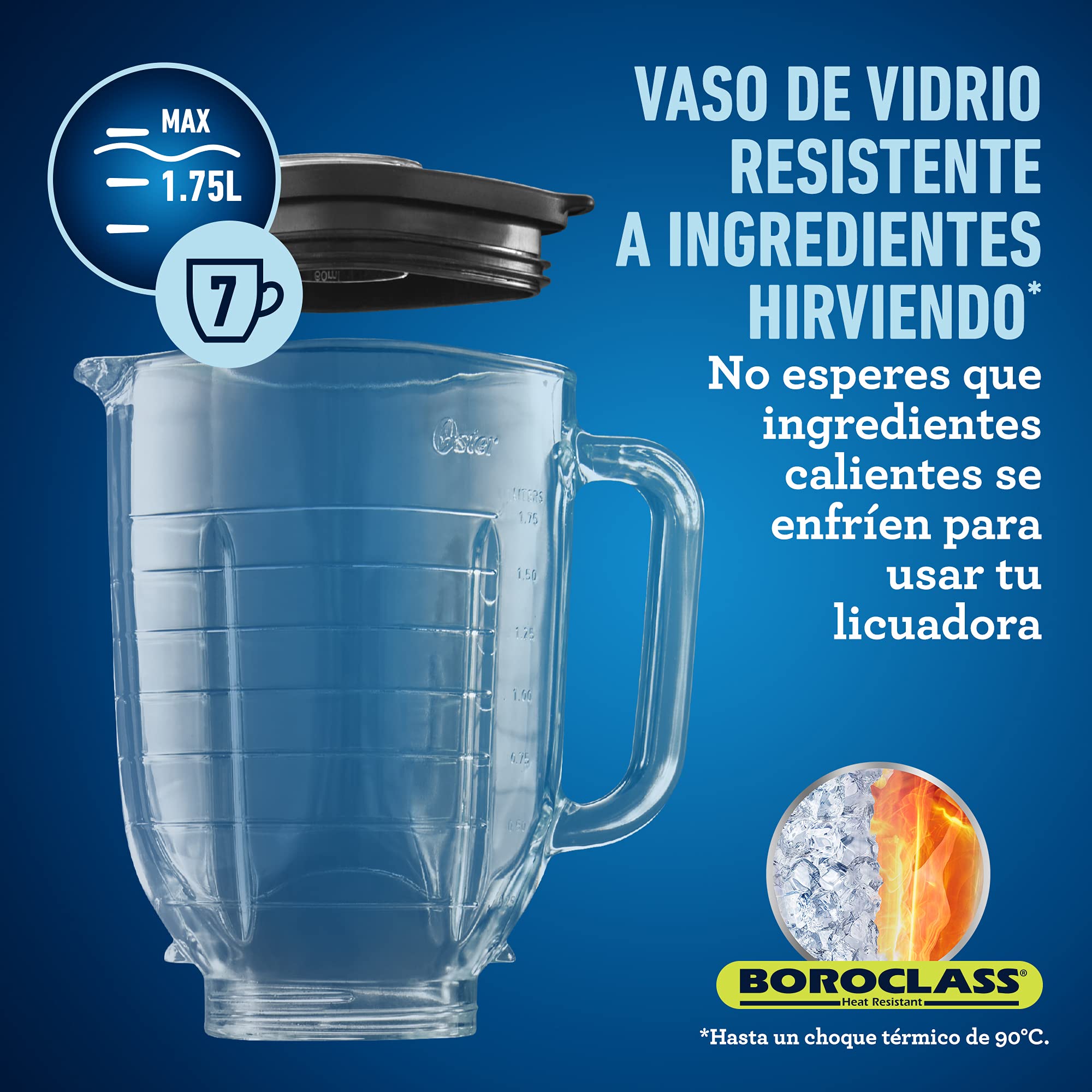 Oster BLSTPBRG Blender with Glass Jar - 6-Speed Knob Control for Smoothies, Shakes & Food Prep - Perfect for Home Kitchens & Smoothie Bars