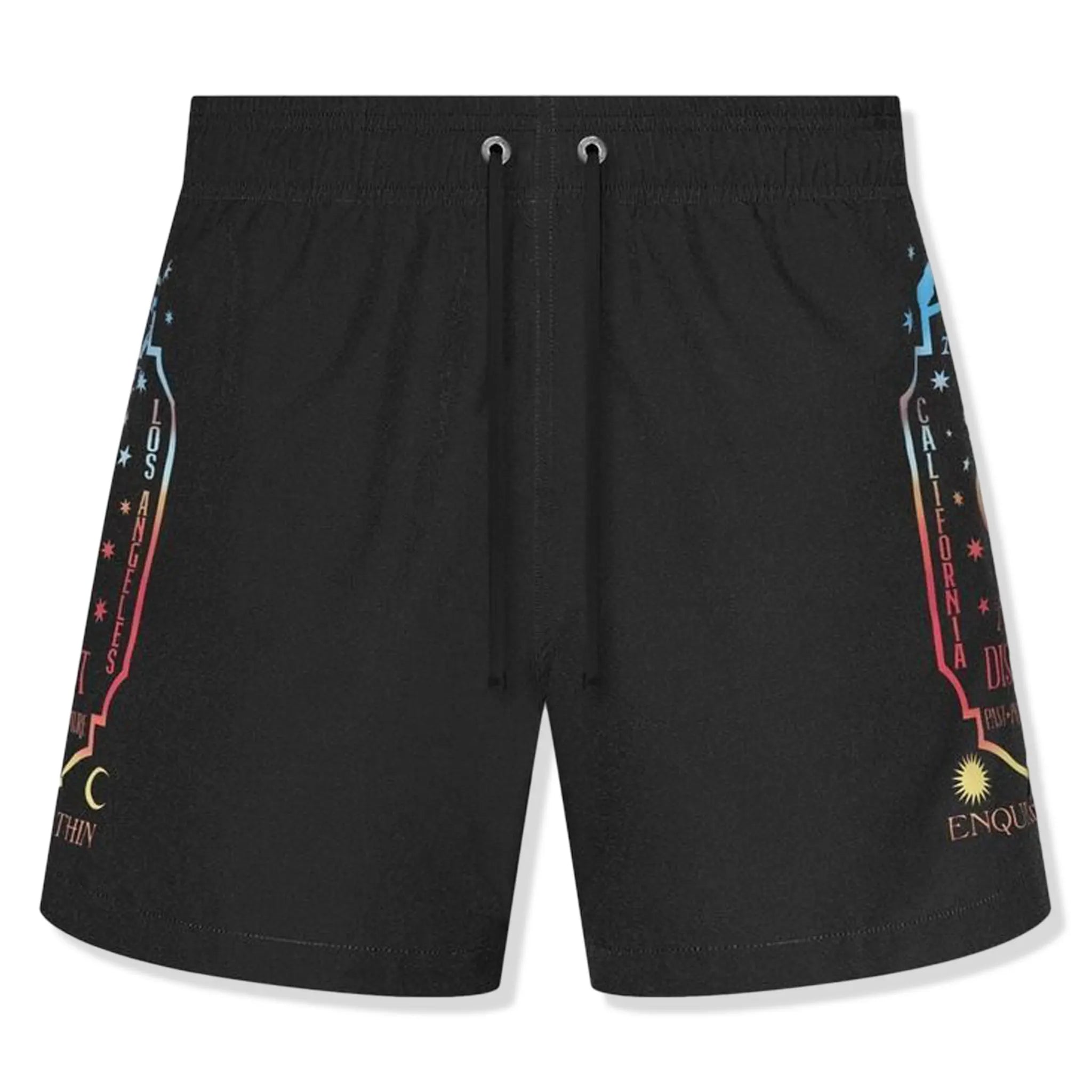 Amiri Fortune Black Swim Shorts for Men - Quick Dry, Comfortable Beach & Pool Swimwear - Perfect for Swimming, Surfing, and Summer Vacations