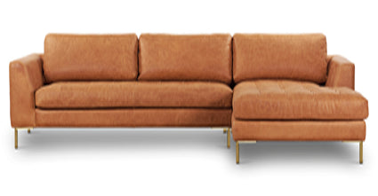 Modern Calle Right Facing Sectional Sofa - L-Shaped Corner Couch for Living Room, Family Room & Small Spaces | Comfortable Fabric Upholstery with Reversible Chaise