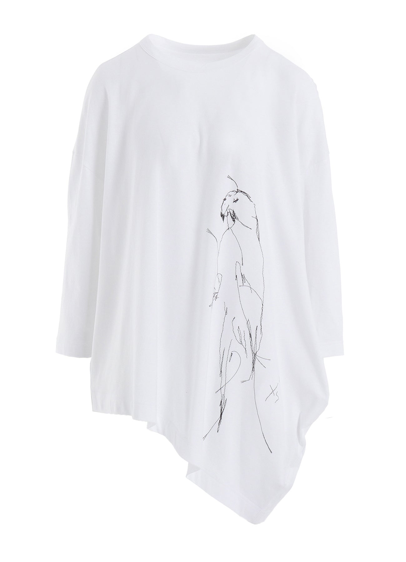 Stylish Cotton Jersey Animal Print Asymmetry Drape T-Shirt for Women - Trendy Casual Wear for Everyday Outfits & Summer Fashion