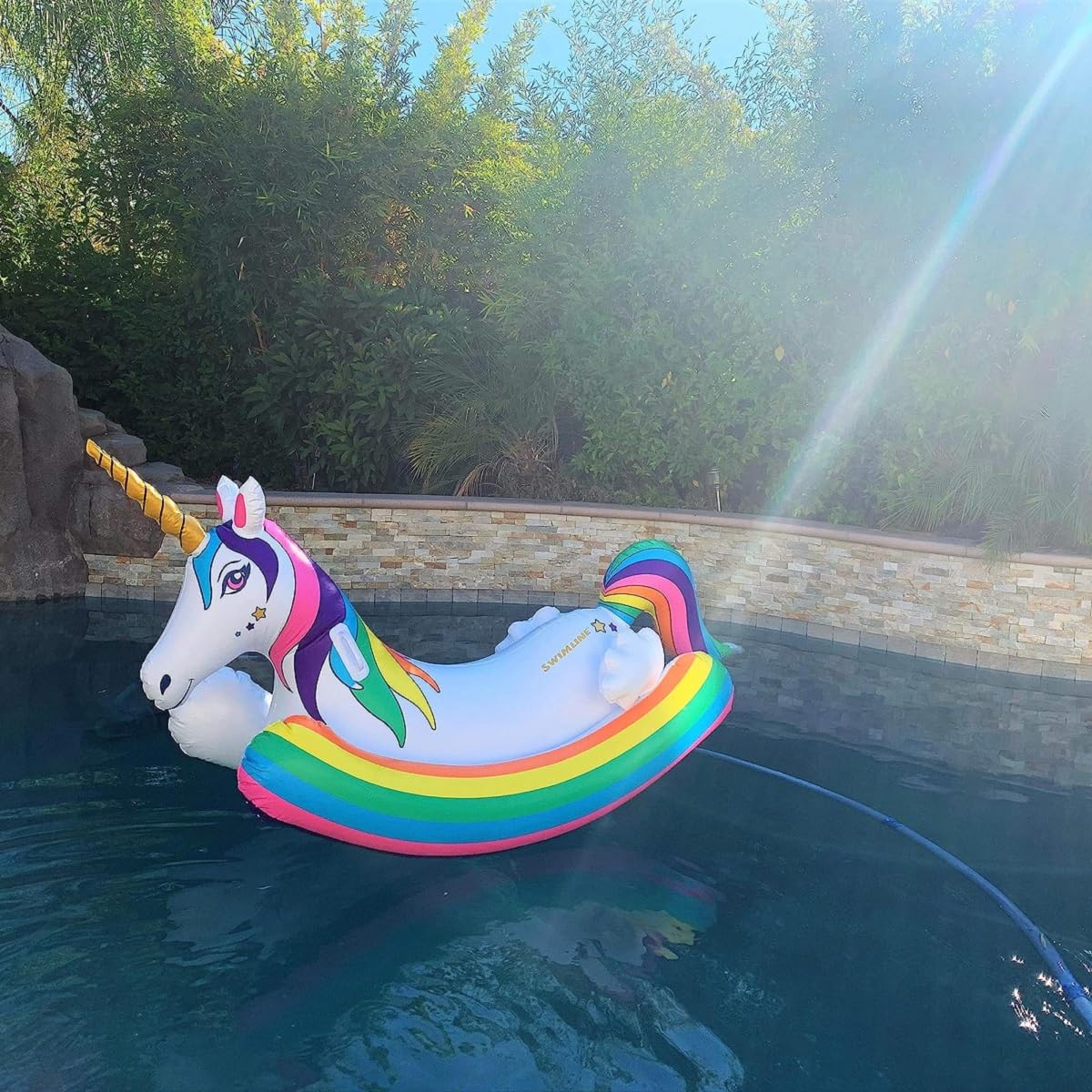 Inflatable Rainbow Unicorn Pool Float - 86