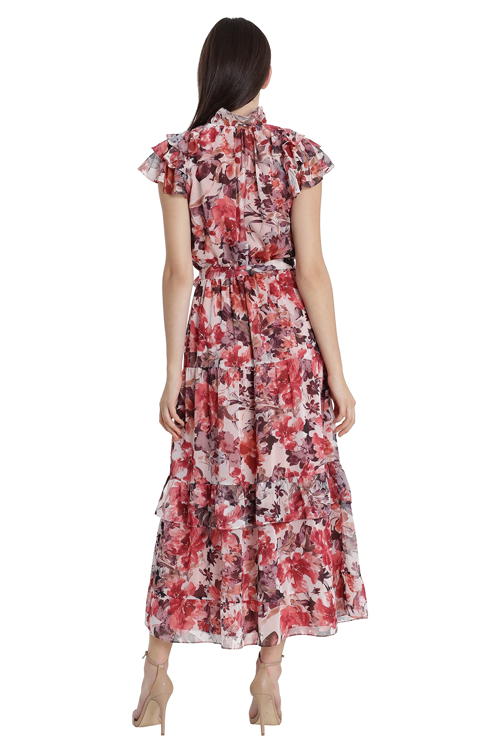 Maggy London Women's Ruffle Maxi Dress for Party & Wedding