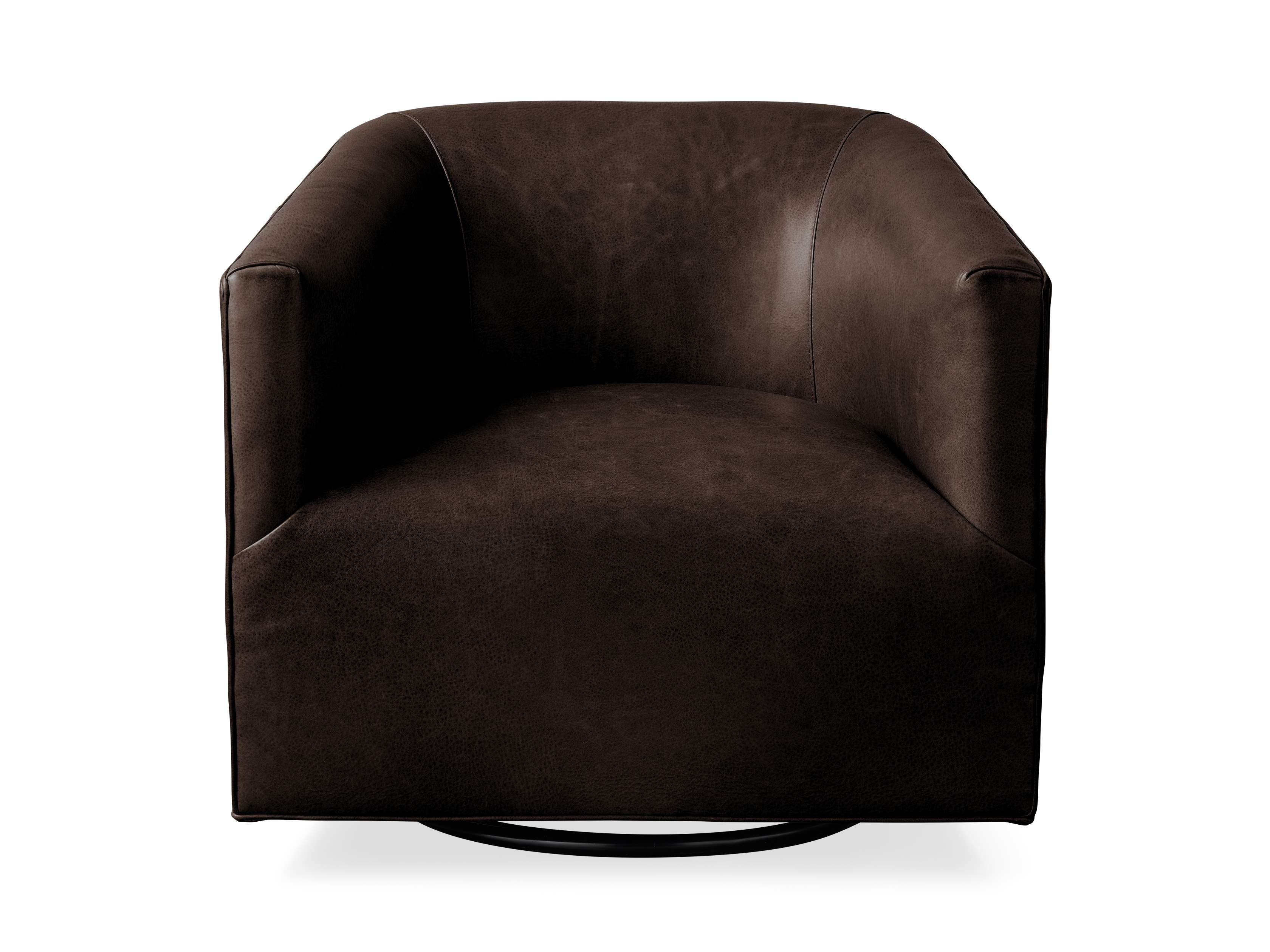 Ellison Genuine Leather Swivel Chair with Plinth Base - Modern Office Chair for Home & Office Workspace, Conference Room, and Executive Desk