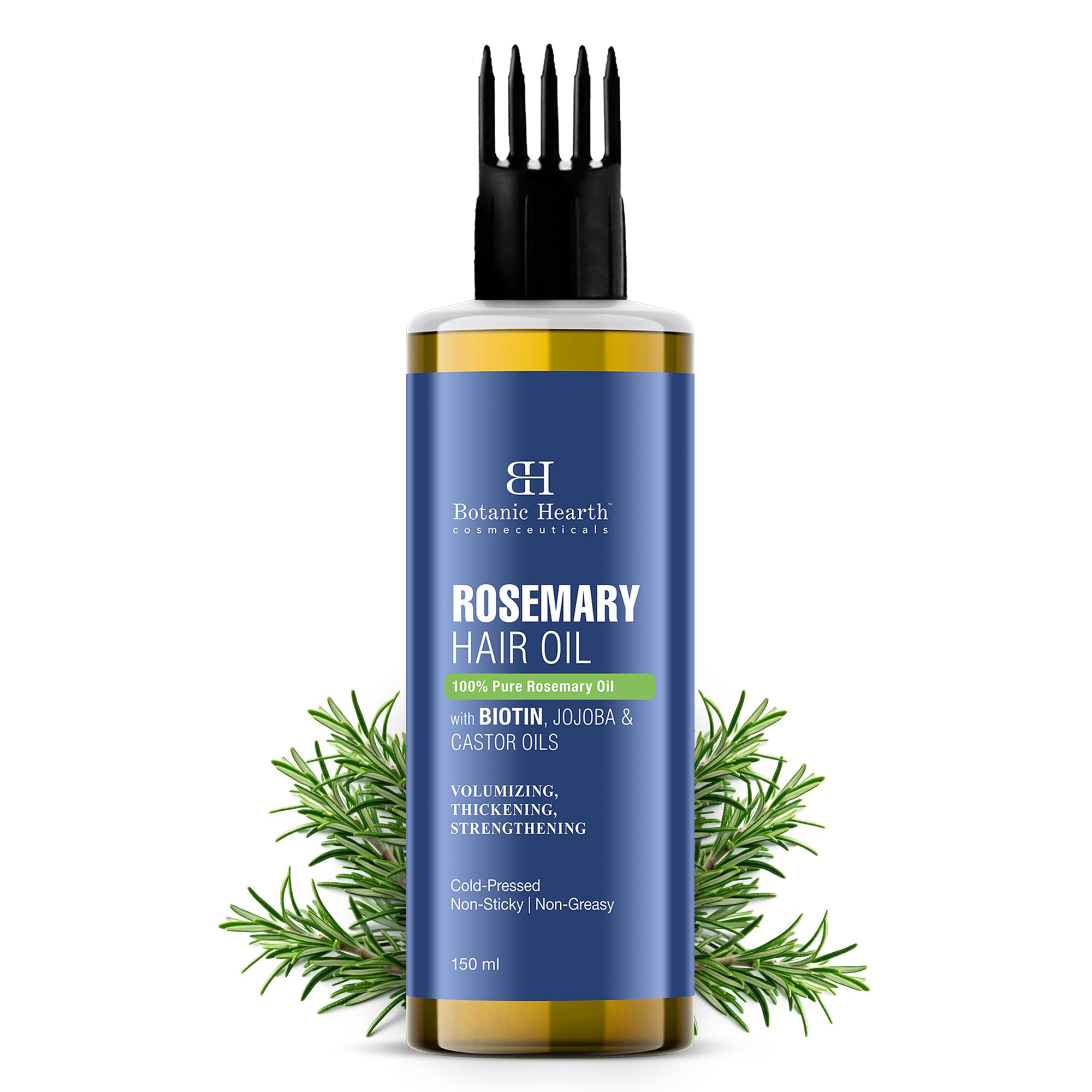 Botanic Hearth 100% Pure Rosemary Essential Oil for Hair Growth & Scalp Care - Natural Hair Loss Treatment, Strengthens & Nourishes Hair - 5.07 fl oz (150ml) - Perfect for Daily Hair Care Routine & DIY Beauty Treatments