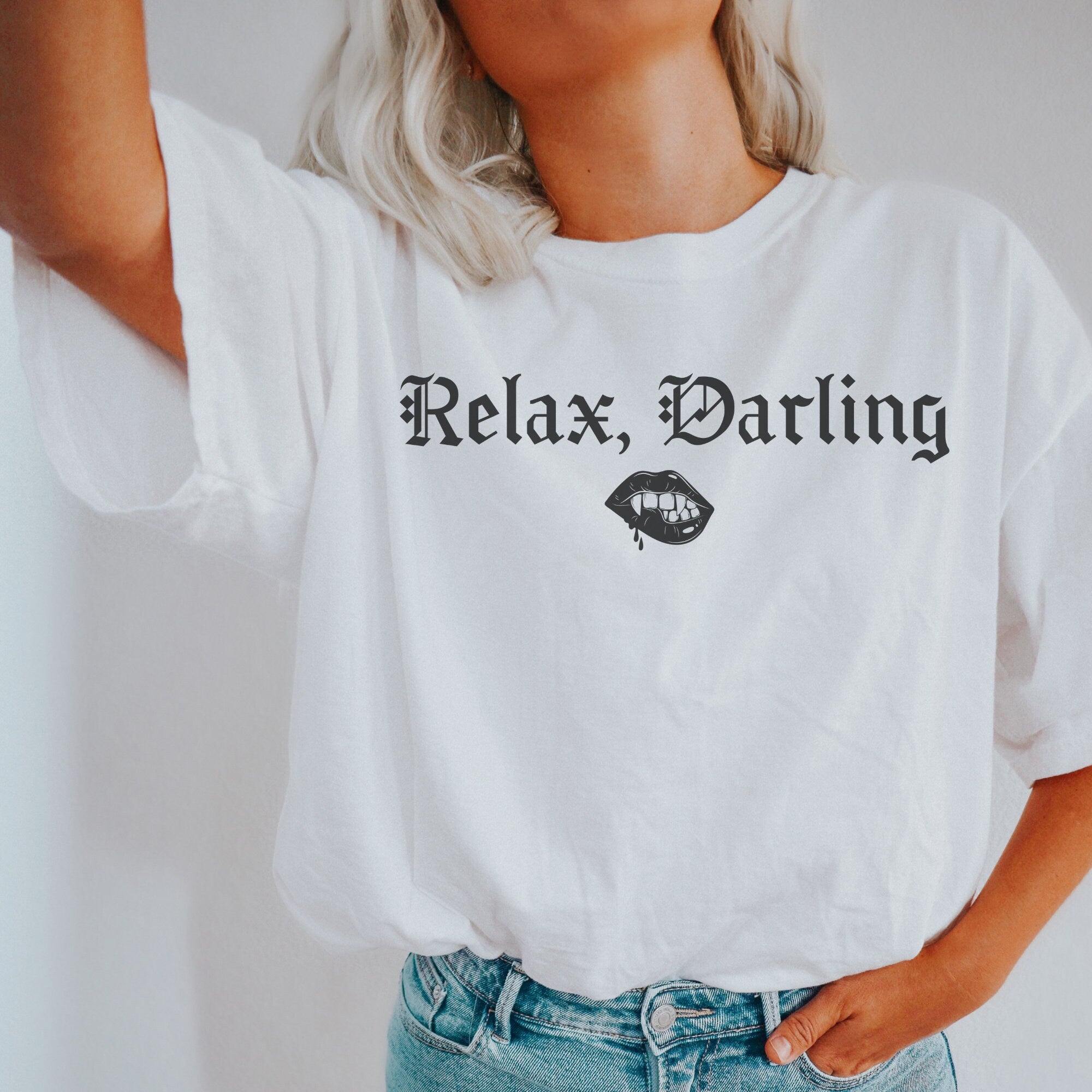 Relax Darling T-Shirt | The Vampire Diaries & The Originals Kol Mikaelson Merch | Vampire TV Show Fan Gift | Perfect for Cosplay, Halloween & Fan Conventions