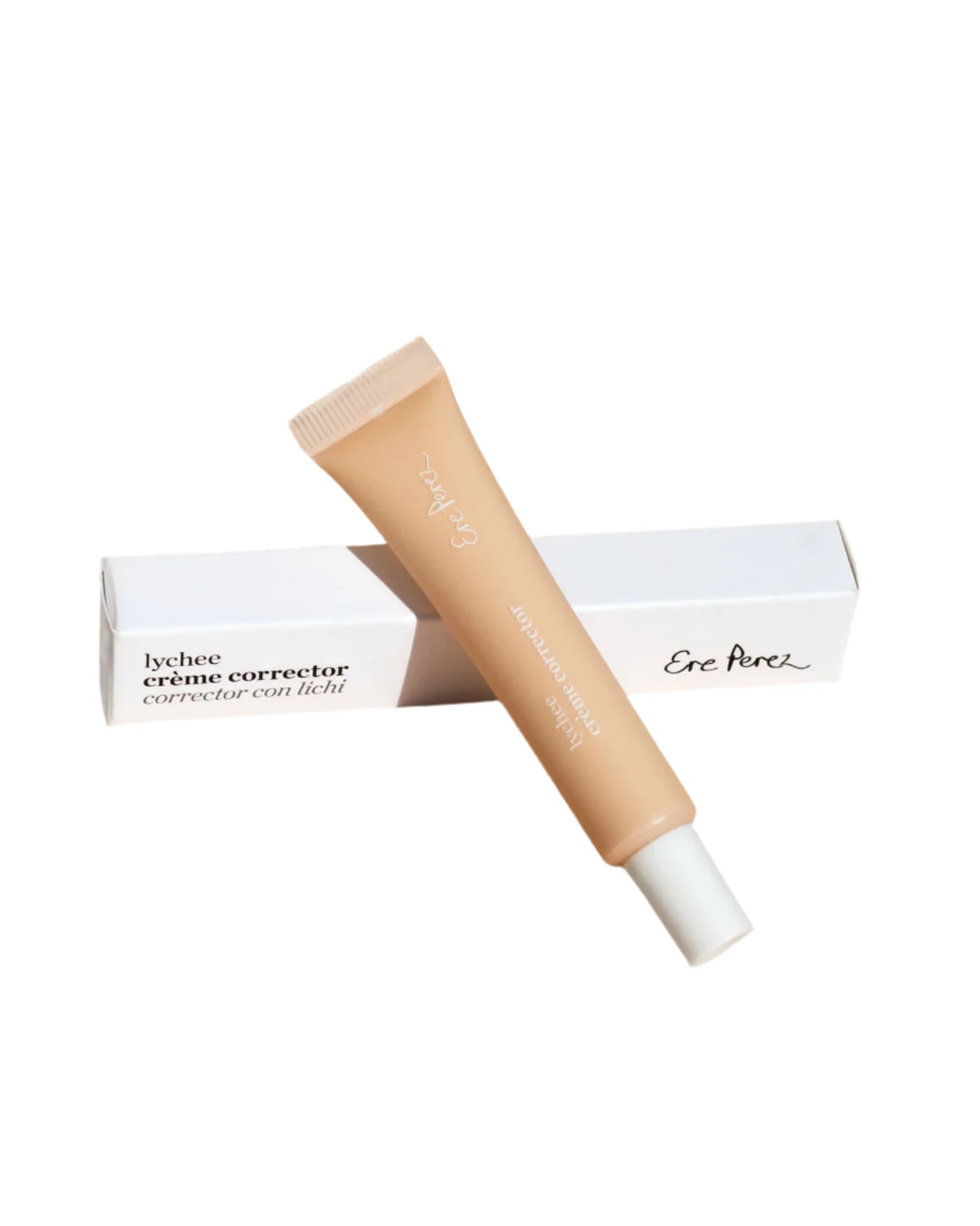 Ere Perez Lychee Crème Corrector - Natural Vegan Under Eye Concealer for Dark Circles (Shade Cuatro) | Brightening & Hydrating Makeup for Everyday Wear & Special Occasions