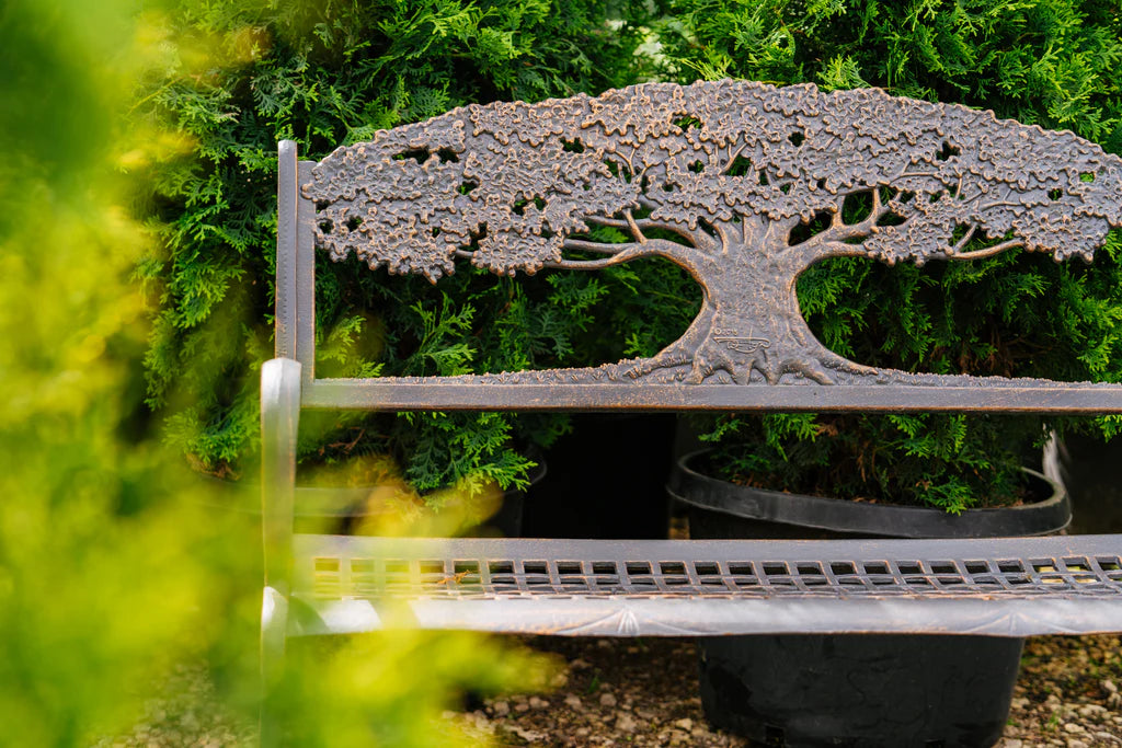Outdoor Tree Loveseat - Rustic Wooden Bench for Garden, Patio, and Backyard - Perfect for Relaxing Under Shade Trees or as a Cozy Seating Area