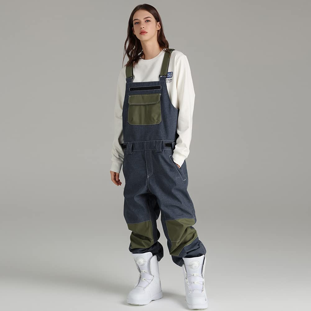 SEARIPE Women's & Men's Adjustable Insulated Snow Bib Overalls - Waterproof, Windproof & Wear-Resistant Ski Pants for Hiking, Climbing & Winter Sports