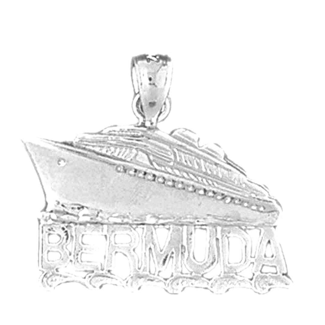 Bermuda Cruise Ship Pendant Necklace | 925 Sterling Silver Cruise Ship Charm (22mm) - Perfect for Travel Lovers & Cruise Vacation Souvenirs
