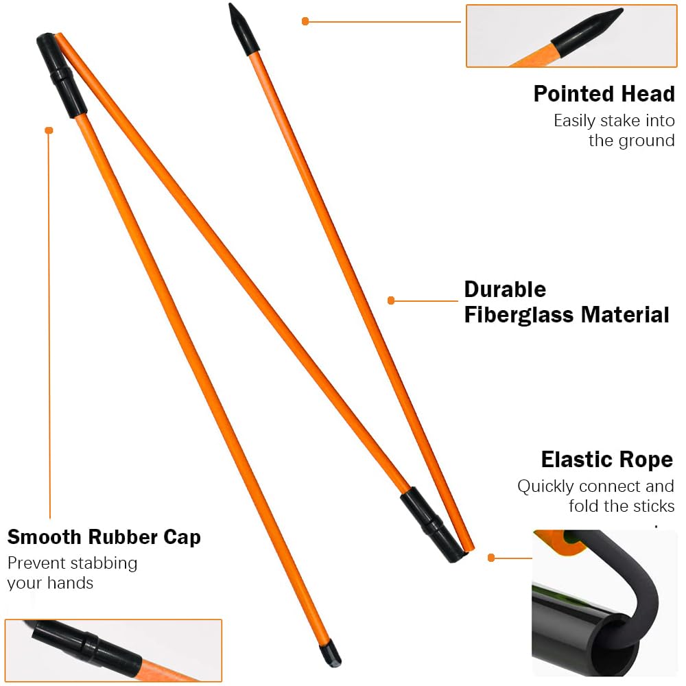 **48-inch Collapsible Golf Alignment Sticks (Pack of 2) – Portable Golf Training Aid for Aiming, Putting, Full Swing & Posture Correction – Includes Tube Case – Perfect for Driving Range & Backyard Practice**