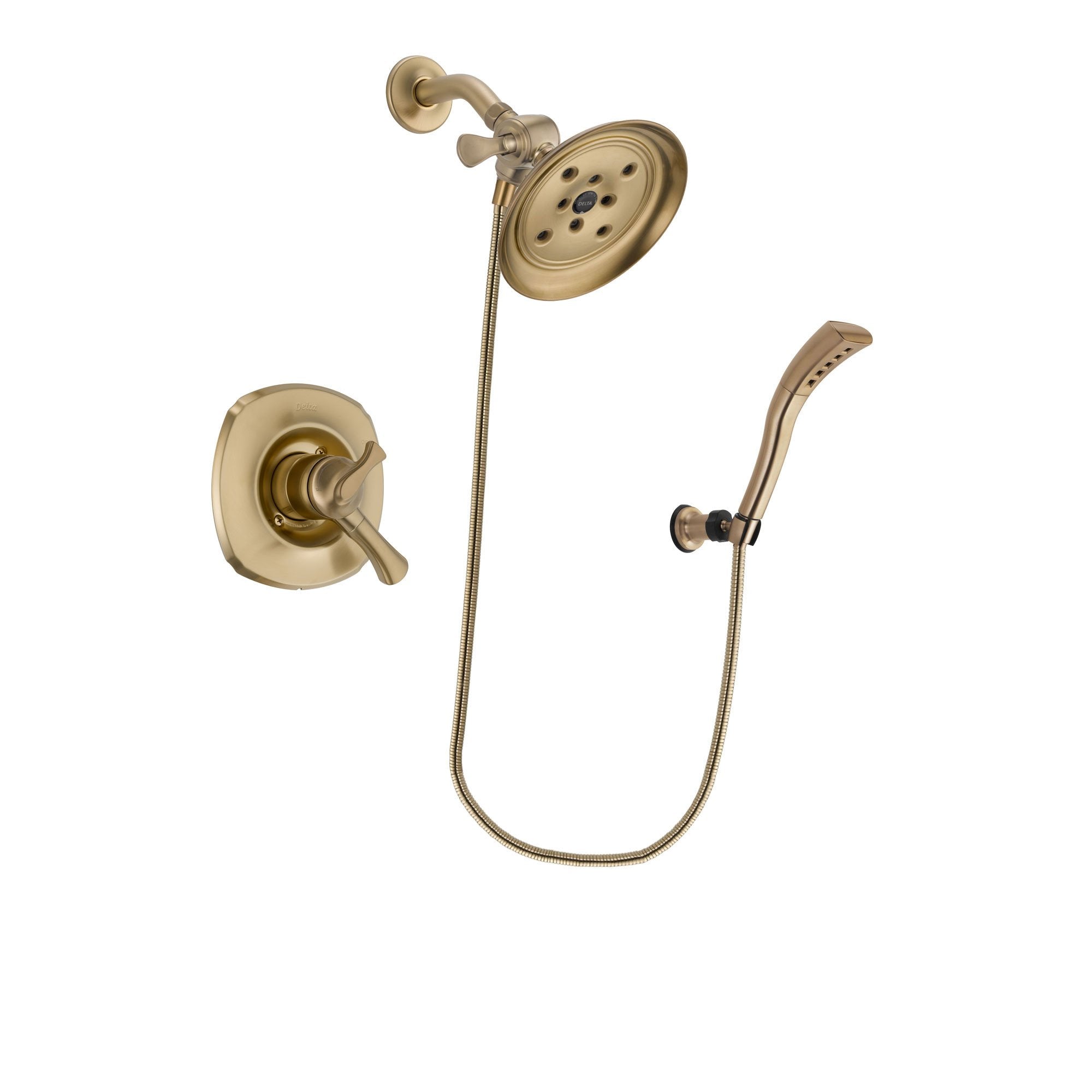 Delta Addison Champagne Bronze Dual Control Shower System - Large Rain Shower Head & Wall Mount Handheld Spray with Rough-in Valve DSP3702V - Perfect for Modern Bathroom Renovations & Spa-Like Shower Experience