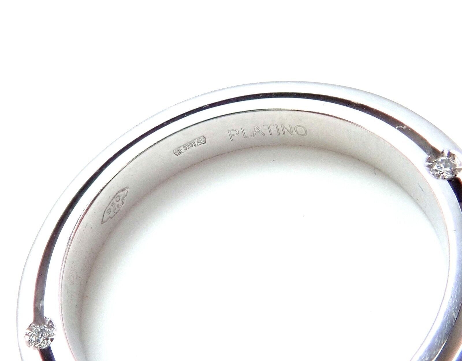 Authentic Damiani Brad Pitt Platinum 4 Diamond 3mm Band Ring Size 7 - Luxury Men's Wedding Band for Special Occasions & Gifts