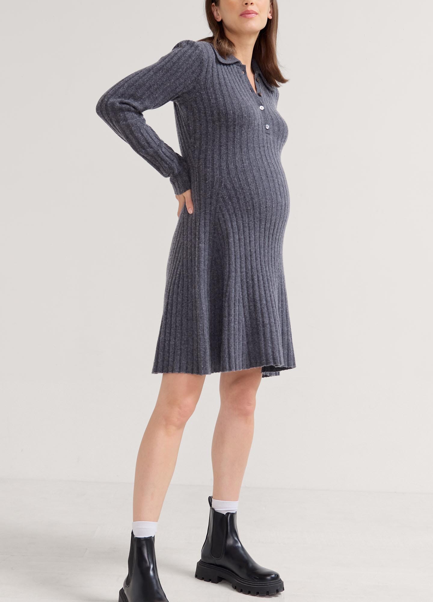 Addie Polo Sweater Dress for Women - Casual Knit Dress with Collar | Perfect for Office, Date Night & Fall Layering