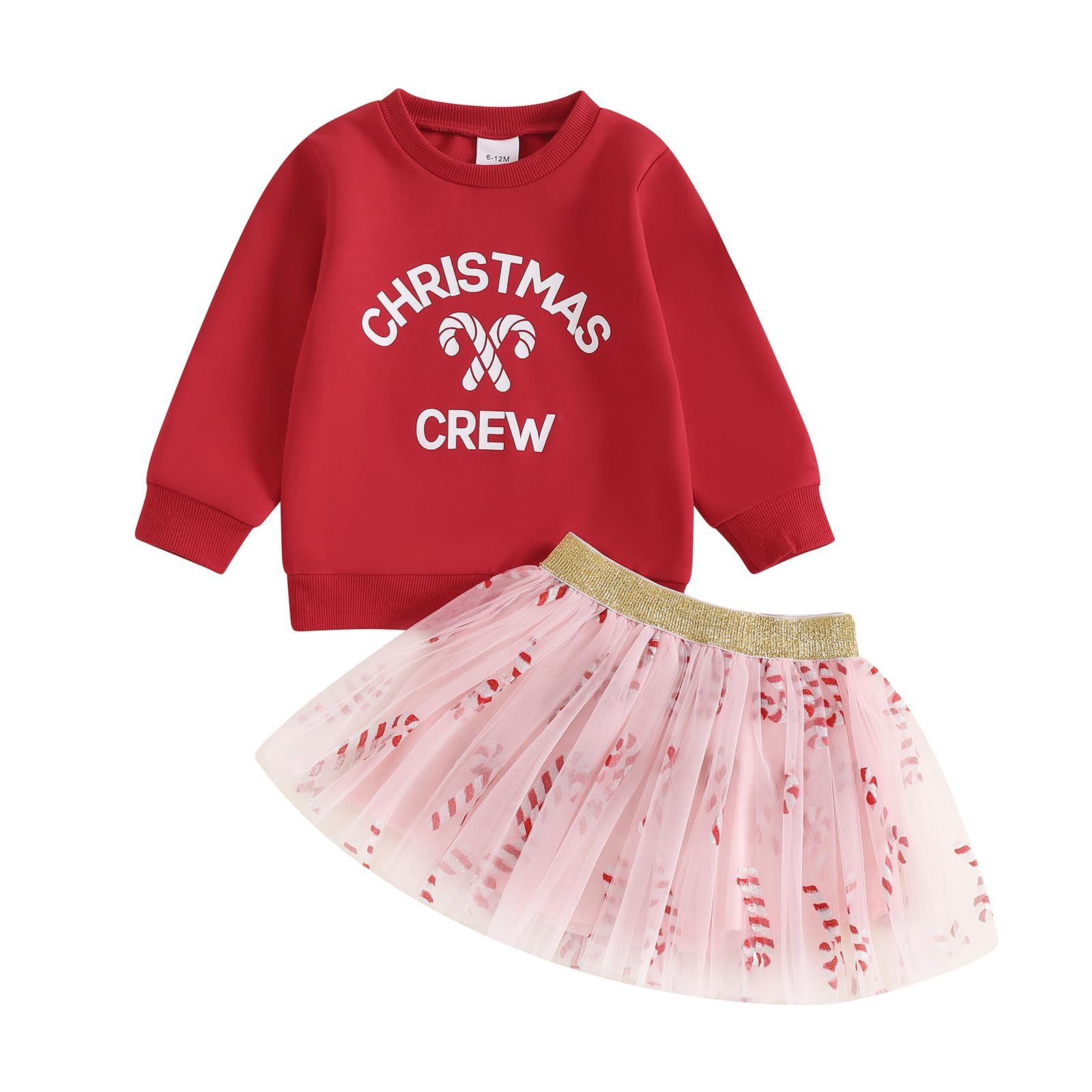 BemeyourBBs Toddler Girl Christmas Outfit - Baby Girl Crewneck Sweatshirt & Tutu Skirts Set - Cute Holiday Party Dress for Little Girls - Perfect for Christmas Photos, Family Gatherings & Festive Celebrations