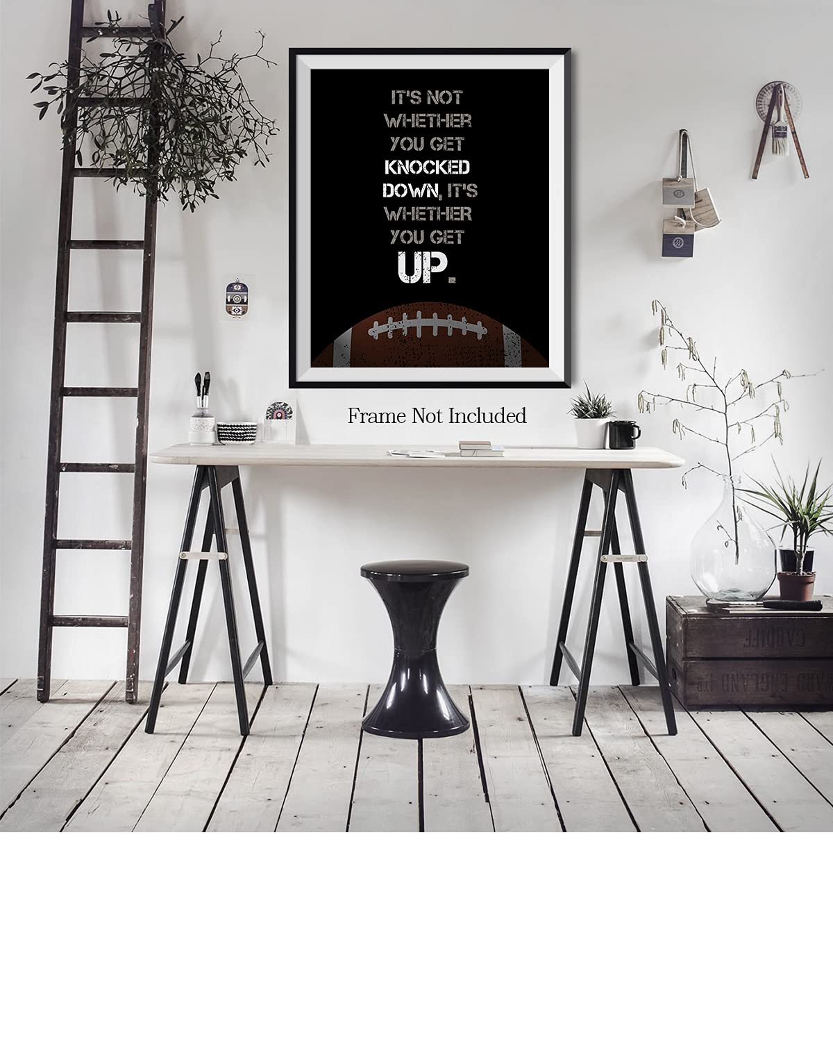 Govivo Football Motivational Posters - 16x20 Unframed Canvas Wall Art for Boys Bedroom, Locker Room & Coach Gifts - Inspirational Sports Quotes Decor | Perfect for Football Fans, Team Spirit & Sports Themed Rooms