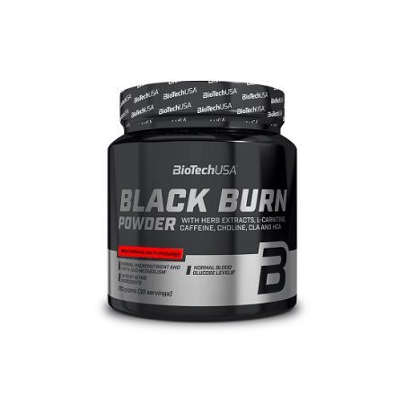 BioTechUSA Black Burn Fat Burner Powder - Watermelon Flavor, 210g | Weight Loss Supplement for Men & Women | Pre-Workout & Post-Workout Energy Boost