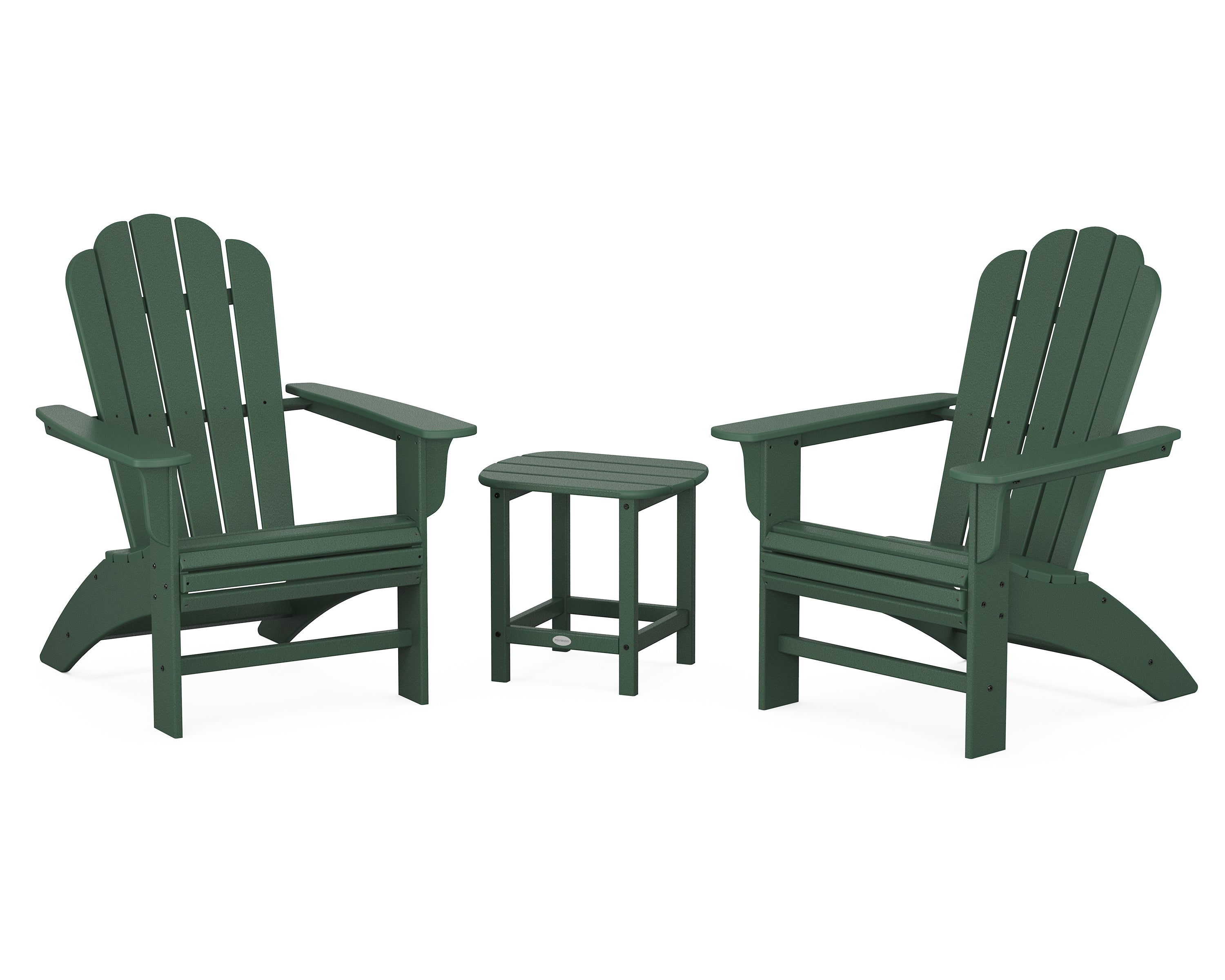POLYWOOD Country Living Cottage Curveback Adirondack Chair 3-Piece Outdoor Patio Set - Perfect for Garden, Poolside & Backyard Relaxation