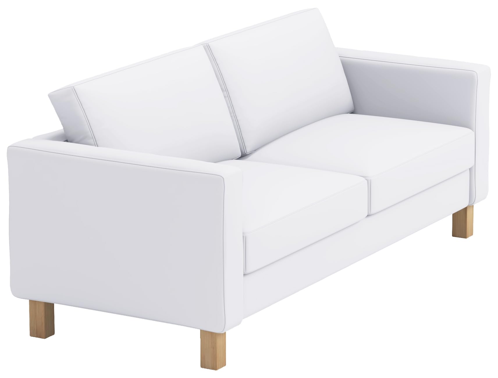 Durable Cotton Sofa Cover for IKEA Karlstad 3-Seater Couch - White Slipcover (205cm Width) | Replacement Cover for Living Room, Home Decor & Pet Protection