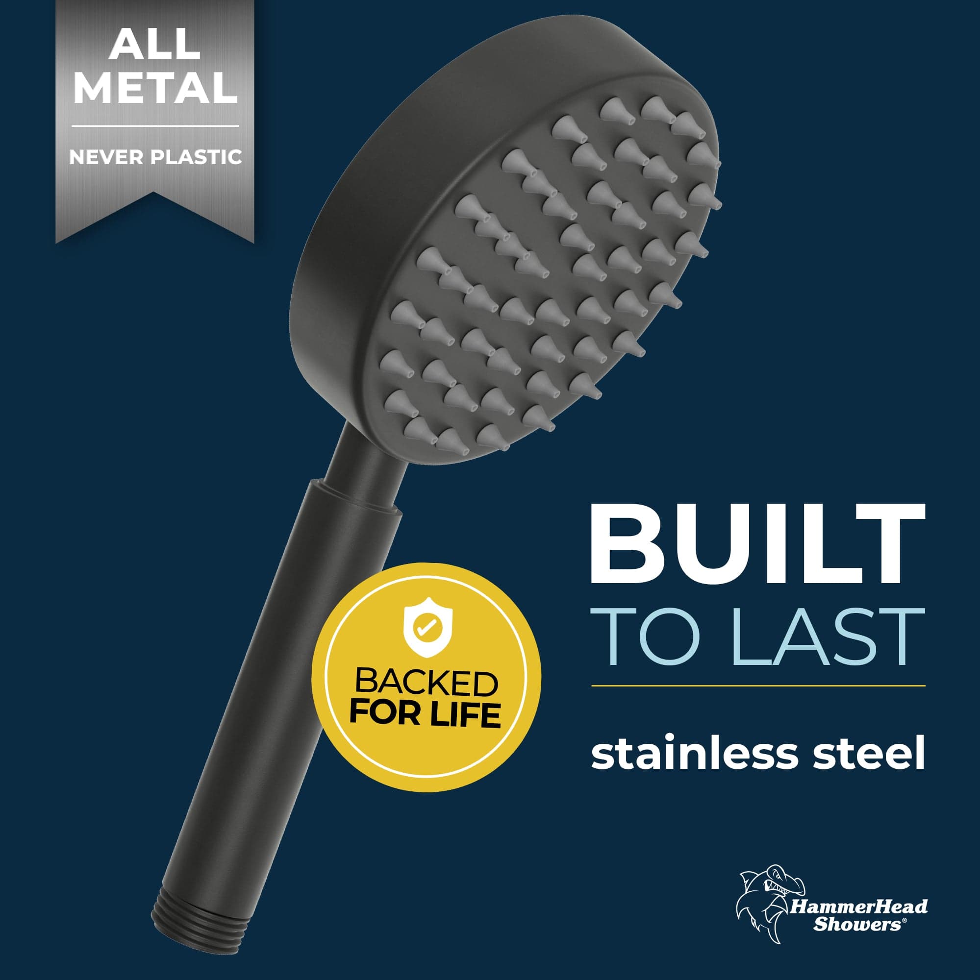 Premium All-Metal Handheld Shower Head - 2.5 GPM Water-Saving Sprayer - Perfect for Bathroom, Spa & Pet Washing - Durable Chrome Finish Handshower Only Design
