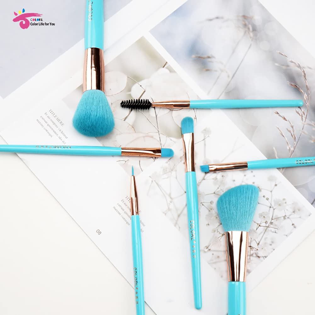 7-Piece Premium Synthetic Makeup Brush Set - Professional Kabuki Foundation, Powder, Blush, Eyeshadow & Eyebrow Brushes with Aluminum Ferrule & Wooden Handle - Ideal for Beginners & Makeup Artists - Perfect for Daily Makeup, Contouring & Concealer Application - Includes Travel Case