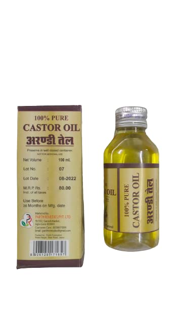 100% Pure Castor Oil for Hair Growth, Eyebrows & Skin Care | Natural Arandi Ka Tel | 100ml | Promotes Healthy Hair & Moisturizes Skin | Perfect for Daily Hair & Beauty Routine
