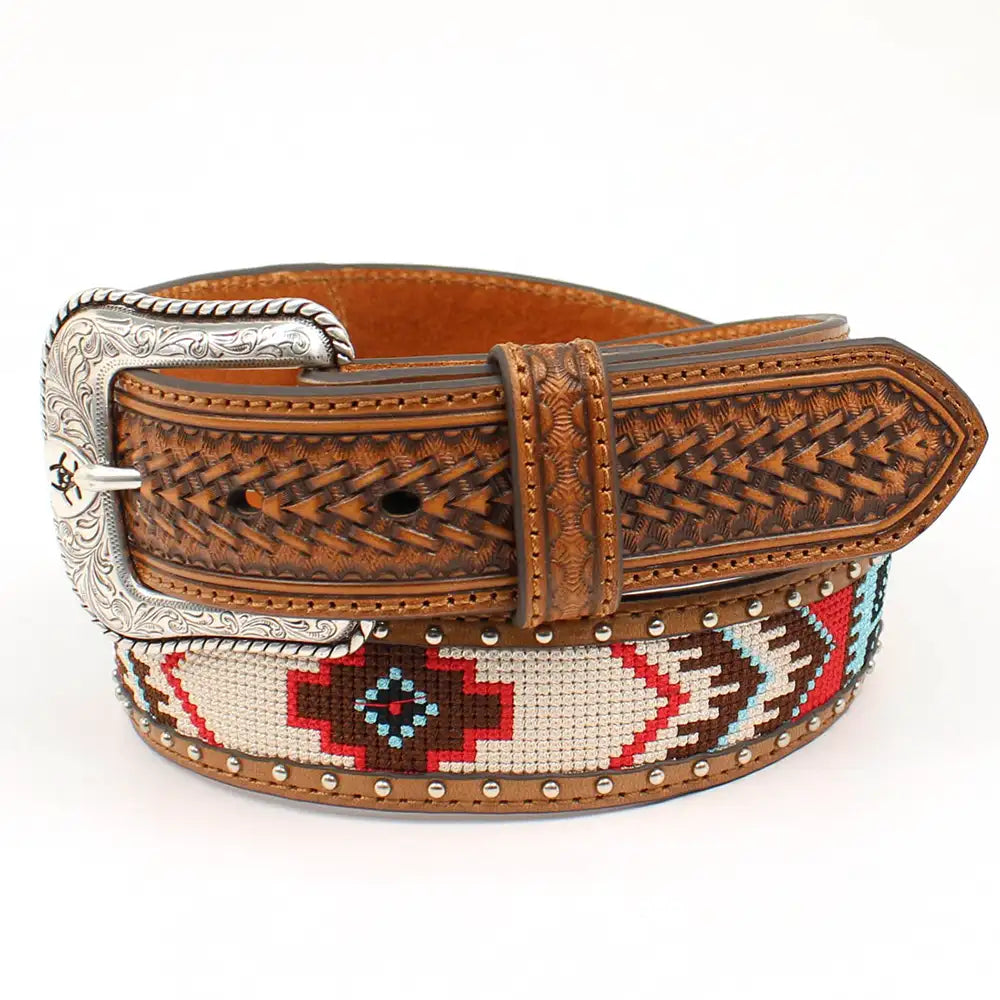 Ariat Wild West Legacy Men's Belt - Genuine Leather Western Cowboy Belt for Men - Perfect for Rodeo, Ranch Work & Casual Wear