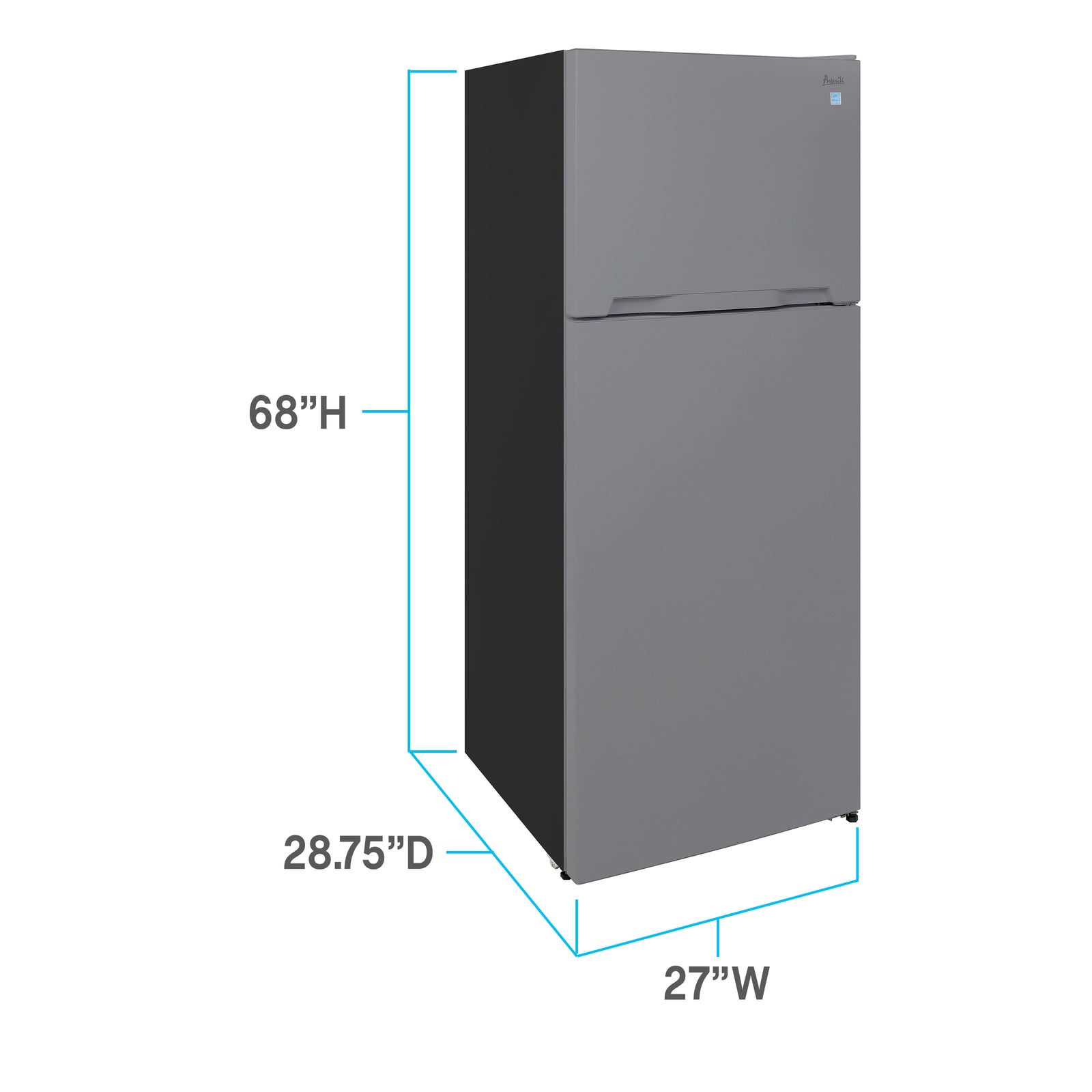 Avanti FF14V3S 14.3 Cu. Ft. Frost Free Top Freezer Refrigerator - Energy Efficient Compact Fridge for Apartments, Dorms & Small Kitchens