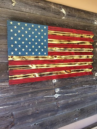 Rustic Wooden American Flag Wall Decor - Handmade Distressed Wood USA Flag for Home, Office, or Cabin - Perfect for Patriotic Decor, Farmhouse Style, and Gift Giving