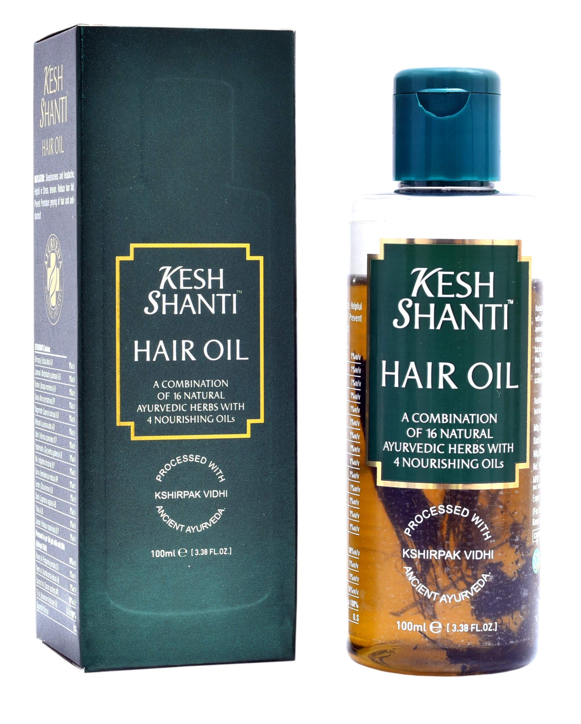 Shanti Herbals Ayurvedic Kesh Shanti Hair Oil for Men & Women - 100ml | Natural Hair Growth Treatment for Hair Fall Control, Scalp Nourishment & Long Hair Care | Perfect for Daily Hair Massage & Ayurvedic Hair Regimen