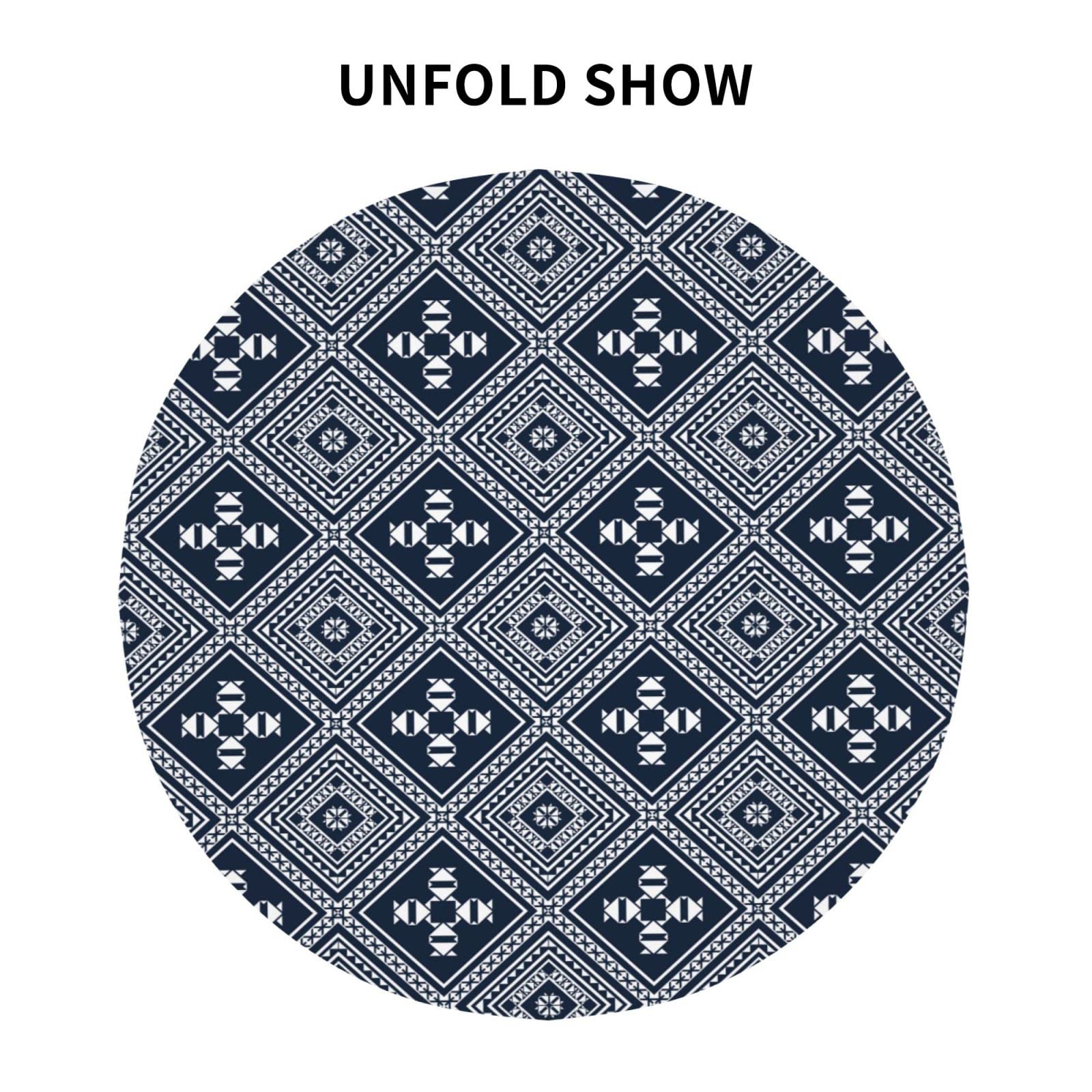 60 Inch Navy Native American Round Tablecloth - Spill Proof & Washable - Perfect for Dinner Parties, Picnics, Camping & Themed Decorations - Native American Inspired Tabletop Decor for Home & Outdoor Events