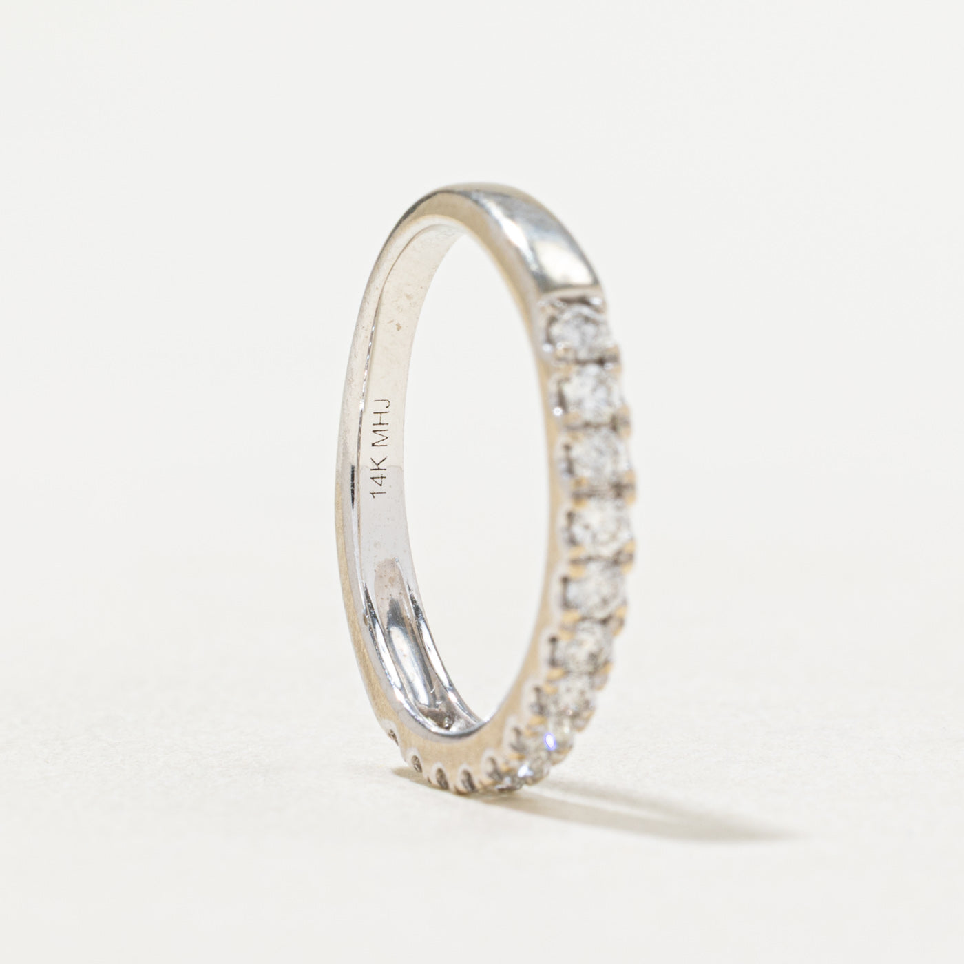 Semi Eternity Diamond Wedding Band Ring - 0.32 Carat Total Weight (CTW) - Size 4.5 - Perfect for Anniversary, Engagement & Bridal Jewelry Gifts