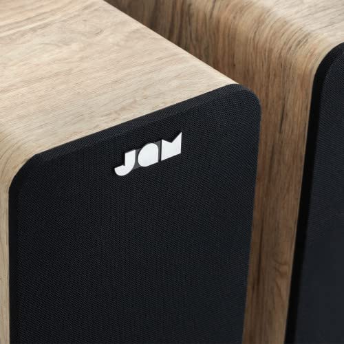 Premium JAM Bluetooth Bookshelf Speakers - Compact Wireless Dual Speaker System with Aux-in, 4