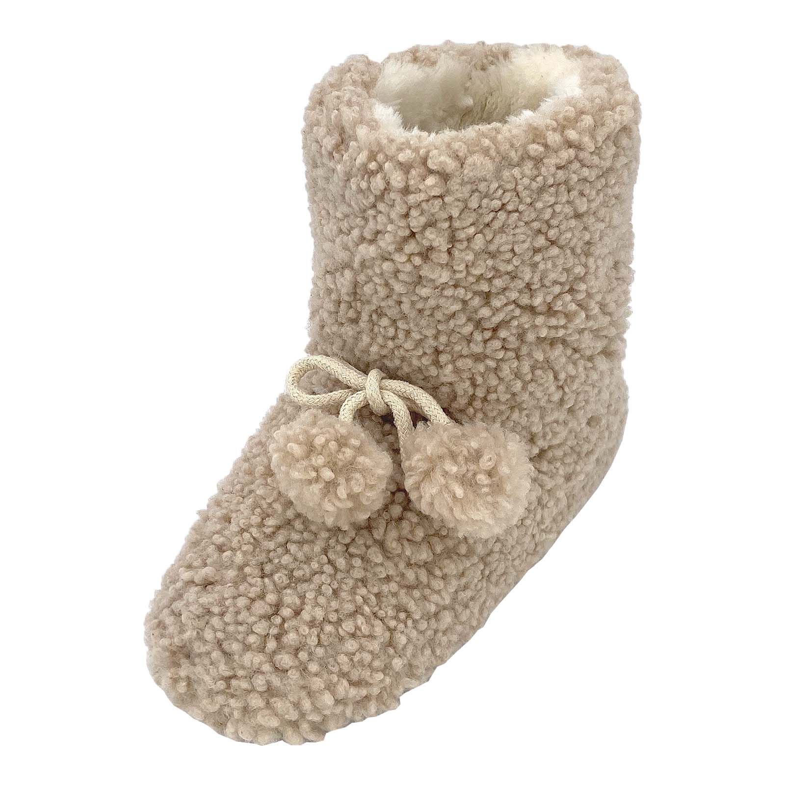 Genuine Sheepskin Wren Bootie Slippers for Women - Cozy Indoor/Outdoor Winter House Shoes for Relaxing at Home