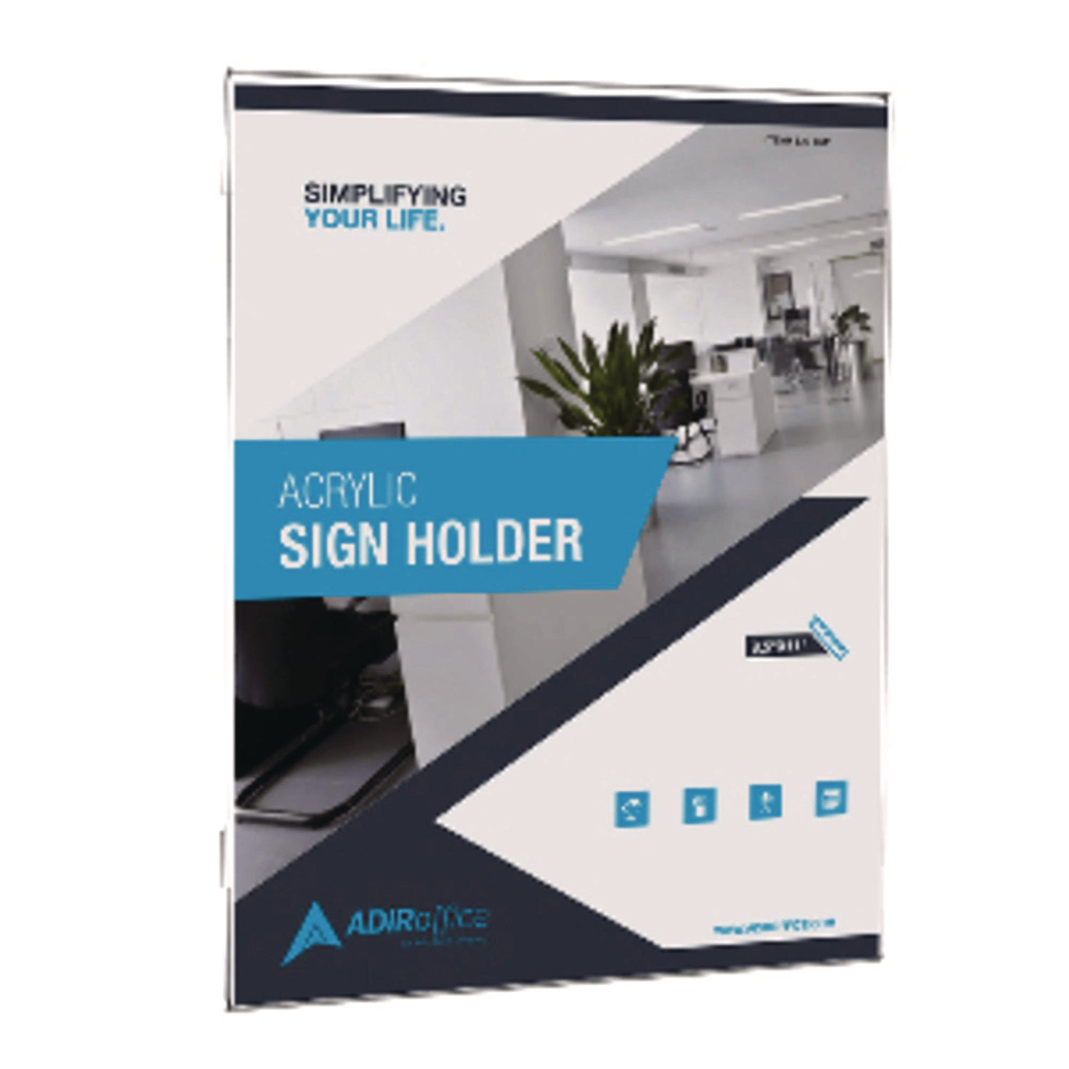 AdirOffice Wall Mount Side Loading Acrylic Sign Holders - 8x11 Inches Clear Frames (12-Pack) - Perfect for Retail Stores, Restaurants & Office Signage