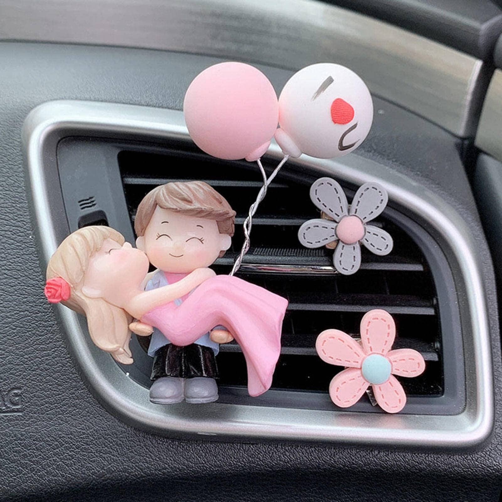 NC Lovely Couple Car Air Vent Freshener Clip - Aromatherapy Diffuser with Adjustable Fragrance for Car AC Vents - Perfect for Romantic Getaways & Daily Commutes