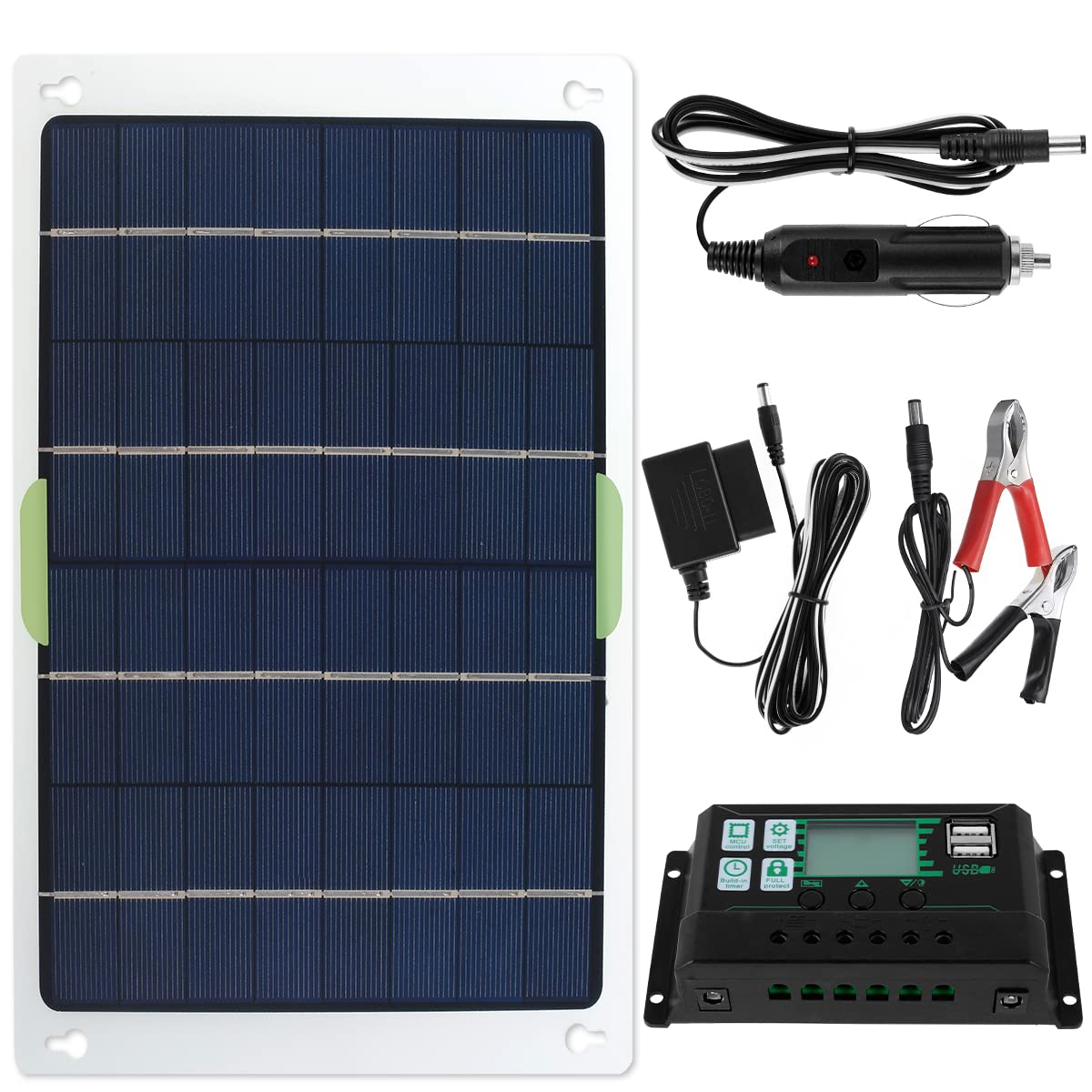 250W 12V/24V Monocrystalline Solar Panel Kit with Charge Controller - IP65 Waterproof, High Efficiency Portable Solar Charger for RV, Boat, Camping & Off-Grid Power - Ideal for Outdoor Adventures & Emergency Backup