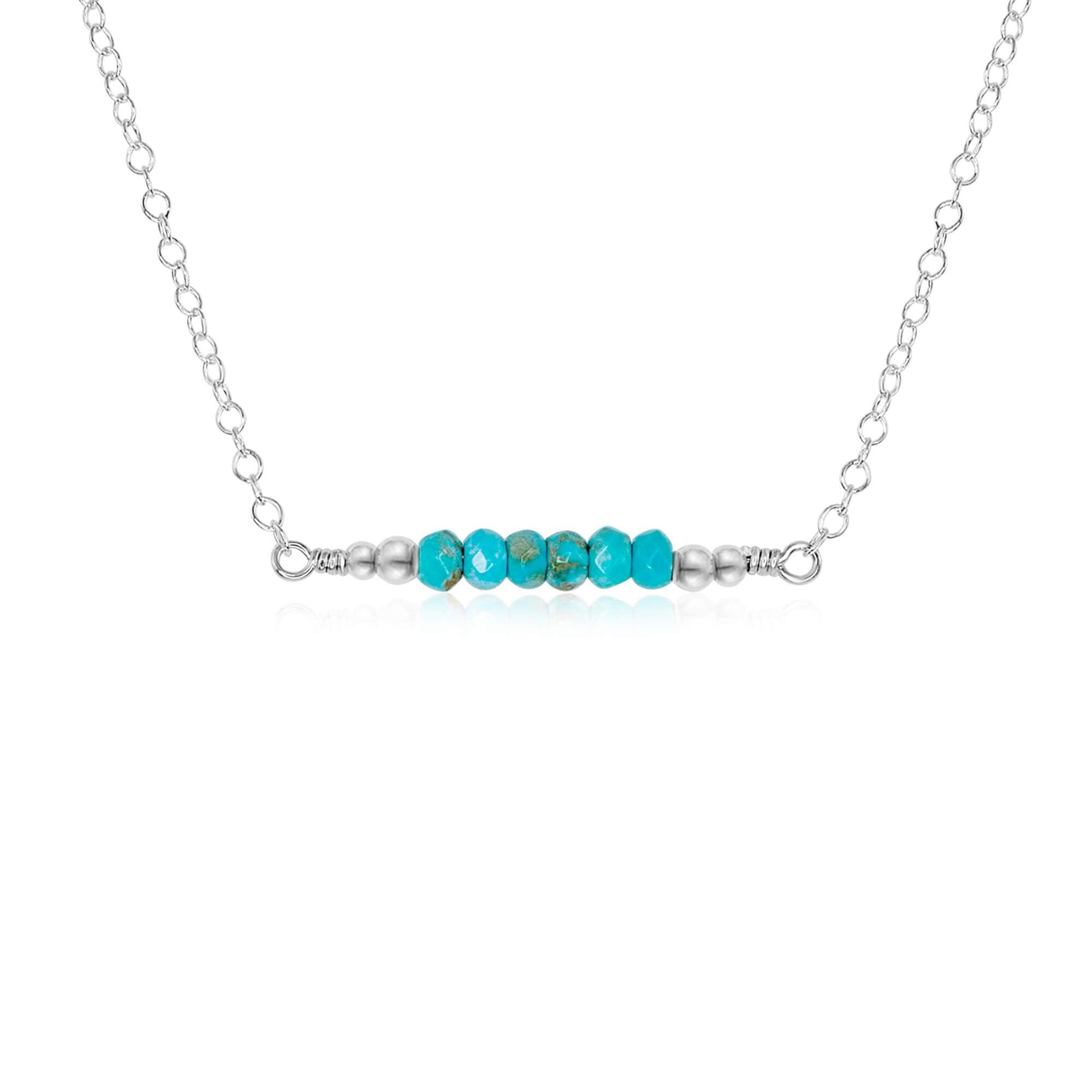Sparkling Turquoise Faceted Bead Bar Necklace for Women - Elegant Bohemian Jewelry for Parties, Weddings & Everyday Wear