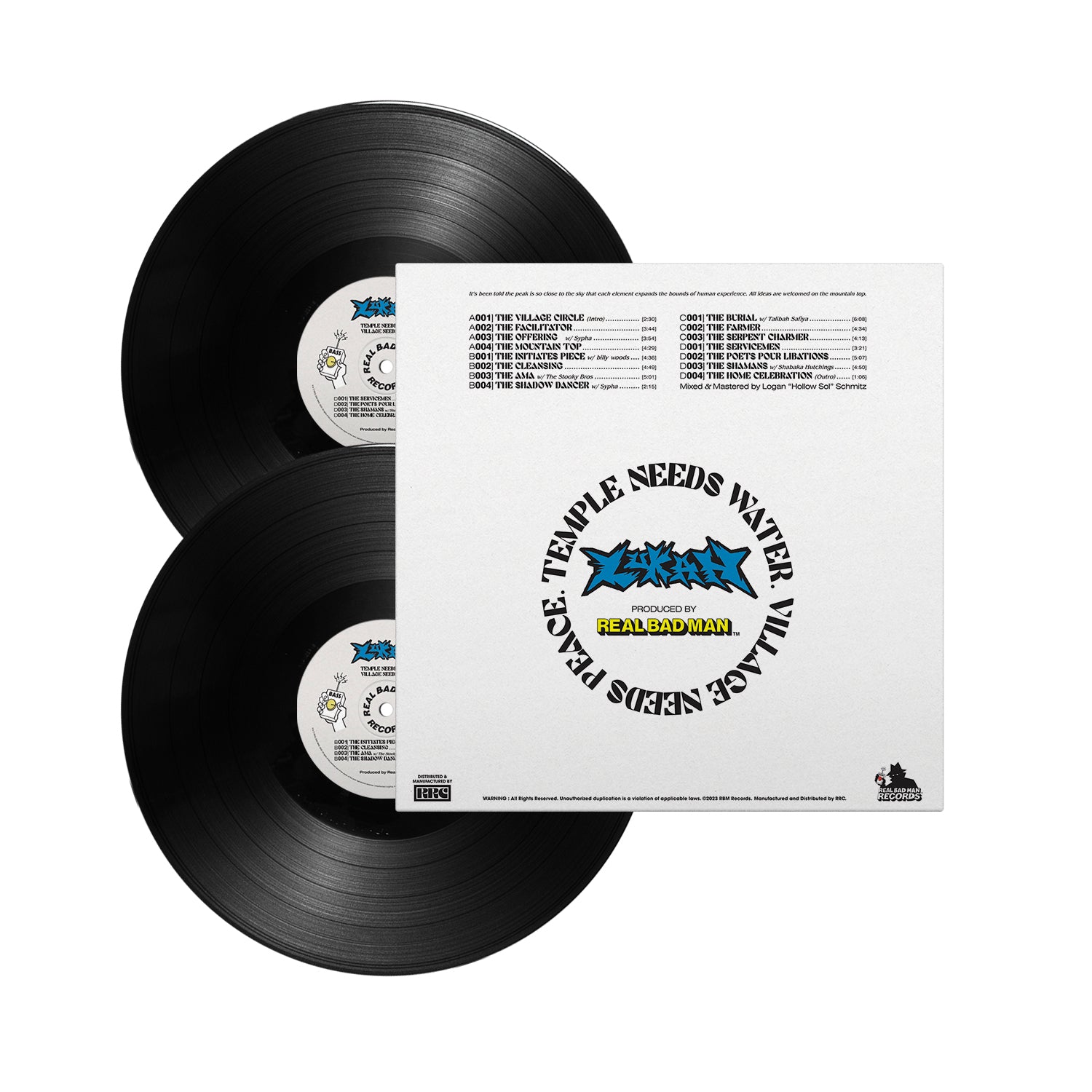 TEMPLE NEEDS WATER. VILLAGE NEEDS PEACE. (2xLP Vinyl Record) - Perfect for Music Collectors & Meditation Soundtracks
